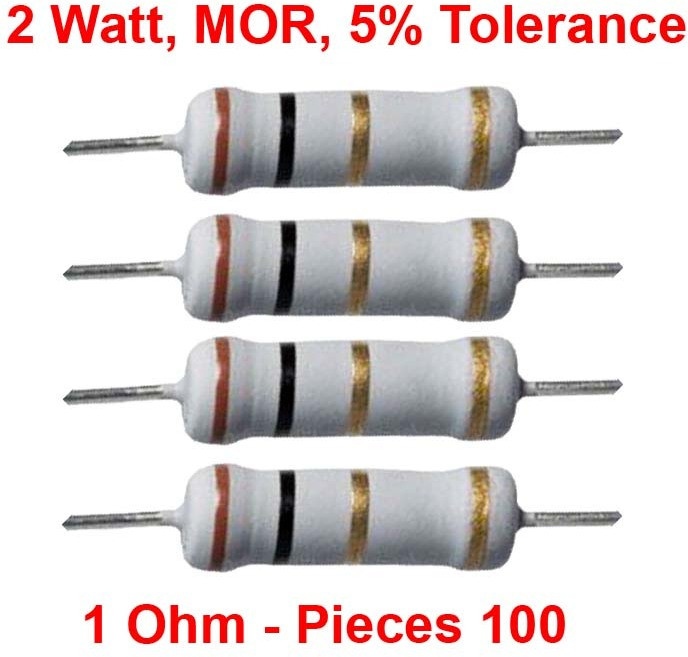 elph MOR | Metal Oxide Resistance | 2 Watt | 1 Ohm Pcs 100 Fixed Resistor image 1
