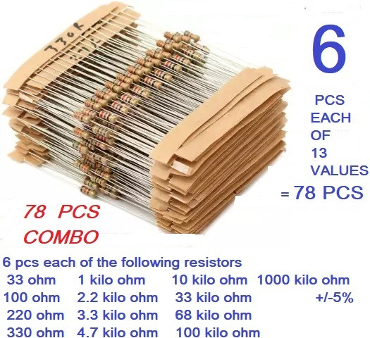 amaze trade Combo 78 pcs of 13 values resistorbuyoriginalonlyfromamazetrade Fixed Resistor image 1