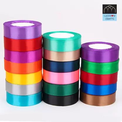 Satin Ribbon | 1/2 inch - 12mm wide, 10 m long - 10 roll -1 Multicolor Satin Ribbon-image-3