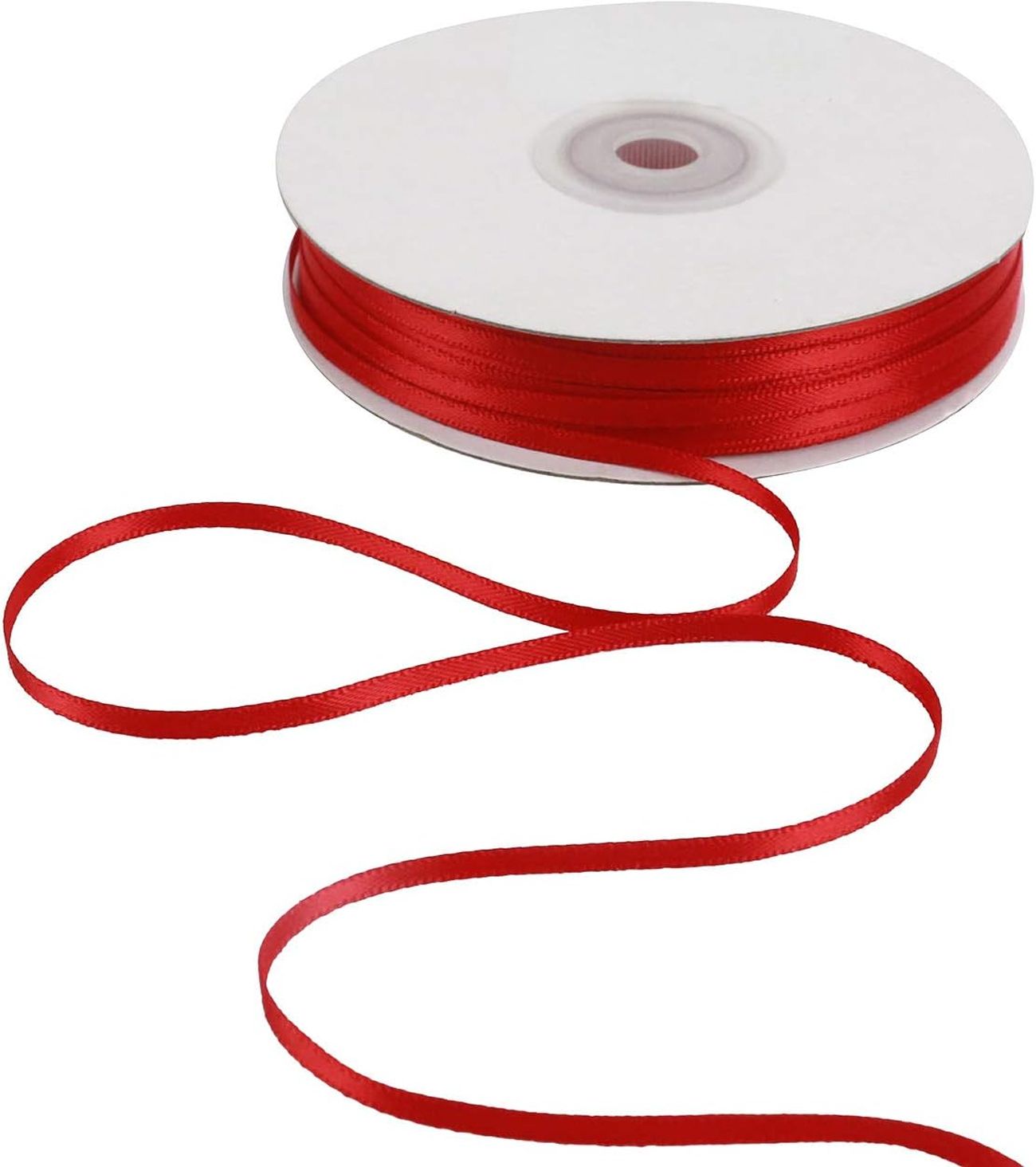 aakriti Light Red Satin Ribbon Roll 3mm x 65m for Gift Wrap, Bows & Wedding Decor Roll Red Satin Ribbon-picture-4