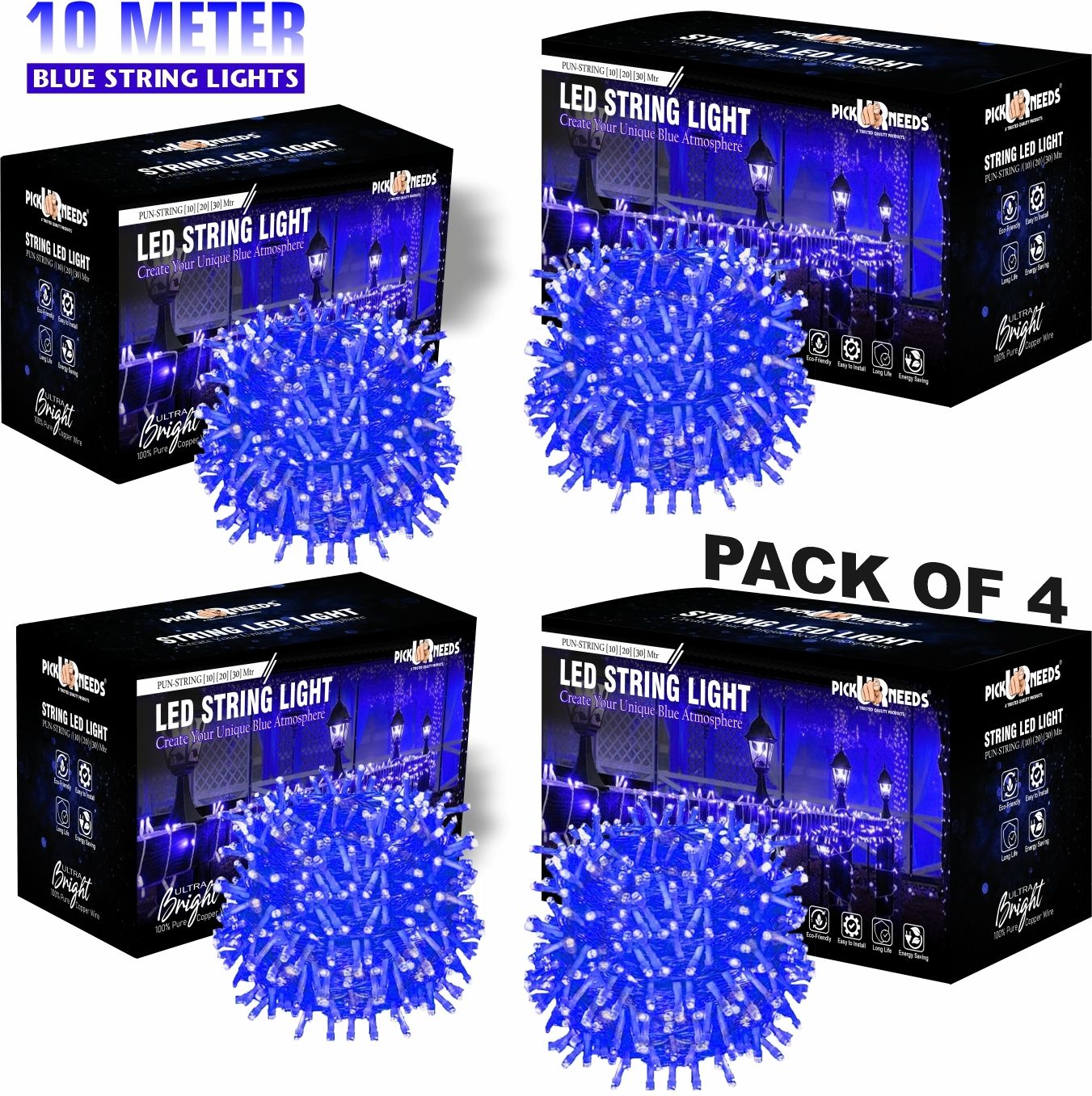 74 LEDs 10 m Blue Steady String Rice Lights-image-37