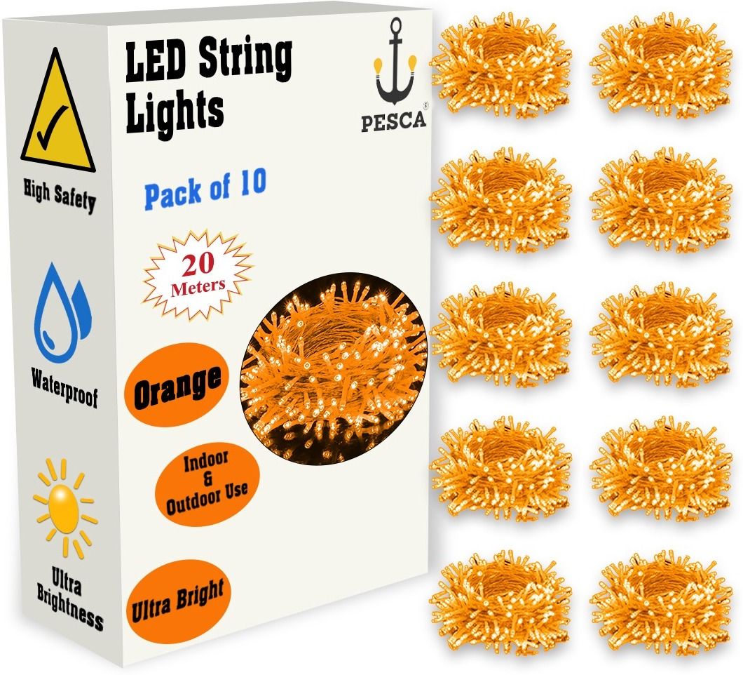 pesca 60 LEDs 19.99 m Orange Steady String Rice Lights-picture-10
