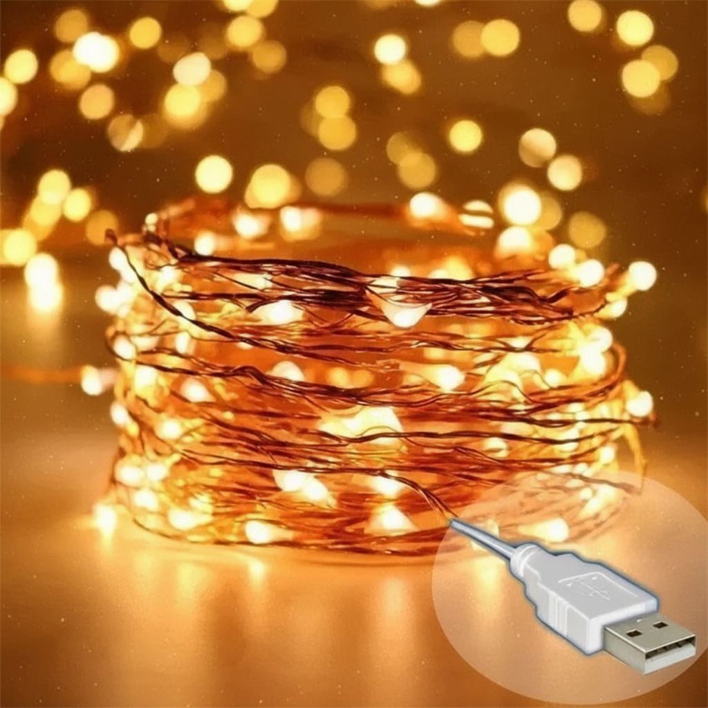 100 LEDs 10 m Yellow Steady String Rice Lights-image-35