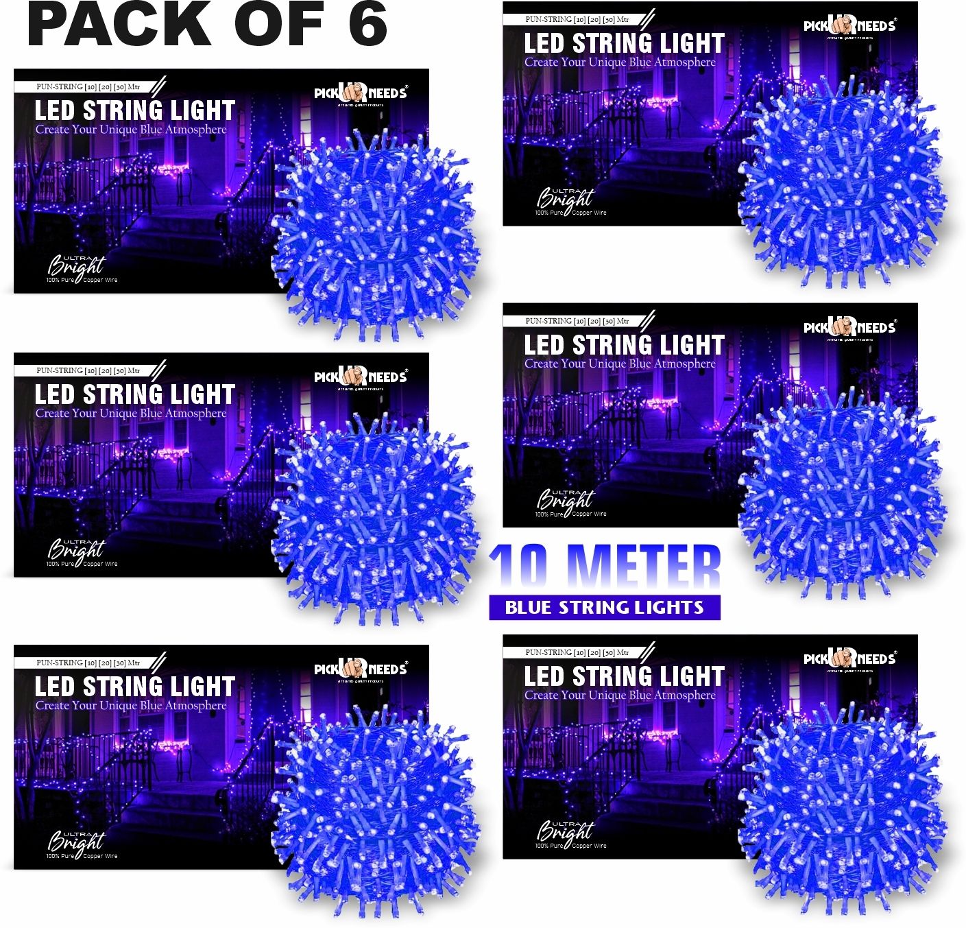 74 LEDs 10 m Blue Steady String Rice Lights-image-26