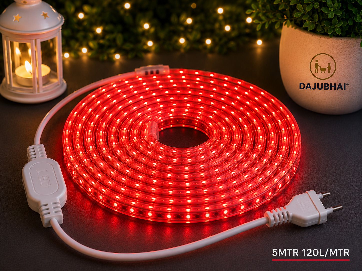 600 LEDs 5 m Red Steady Strip Rice Lights-image-35