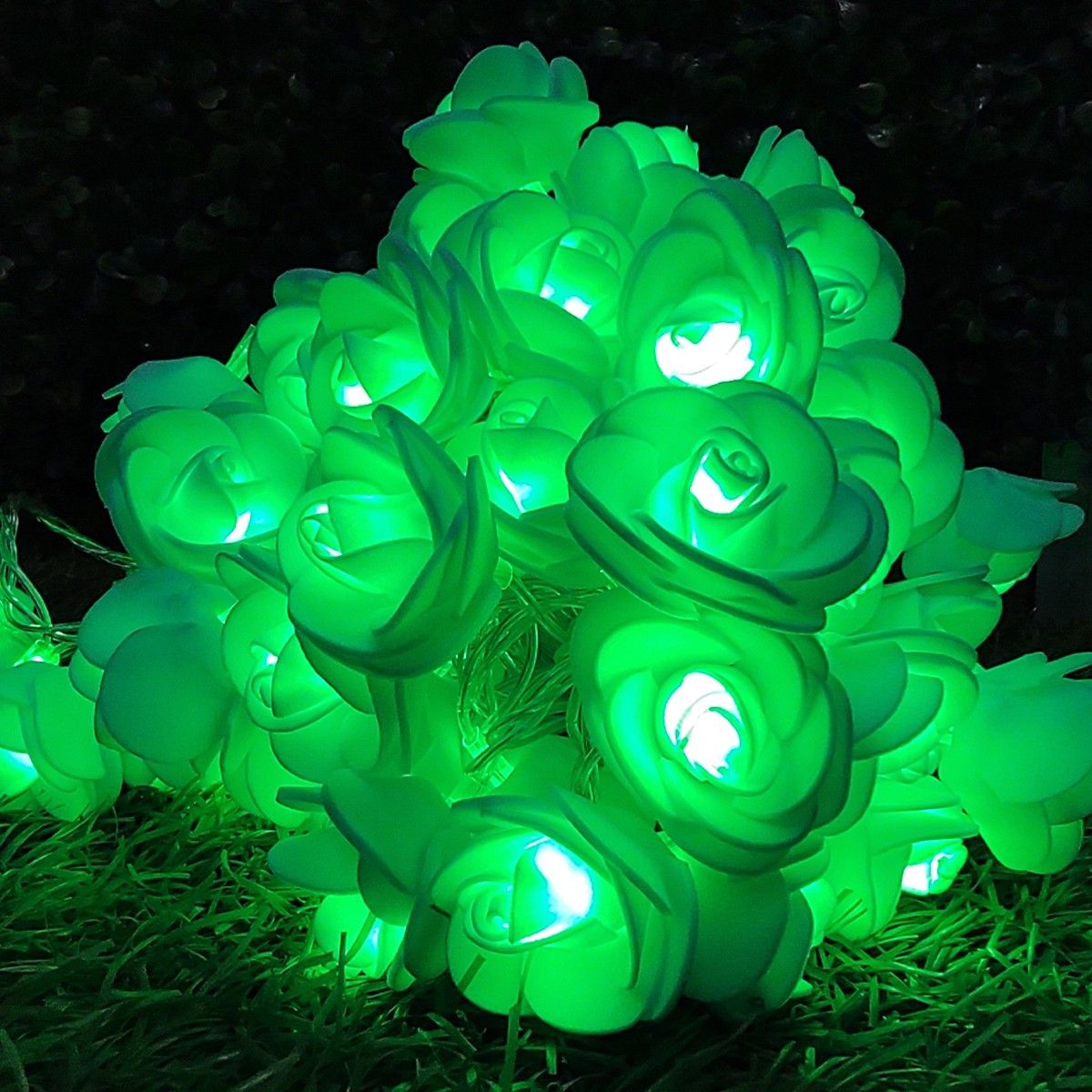20 LEDs 4 m Green Steady Flower Rice Lights-image-38