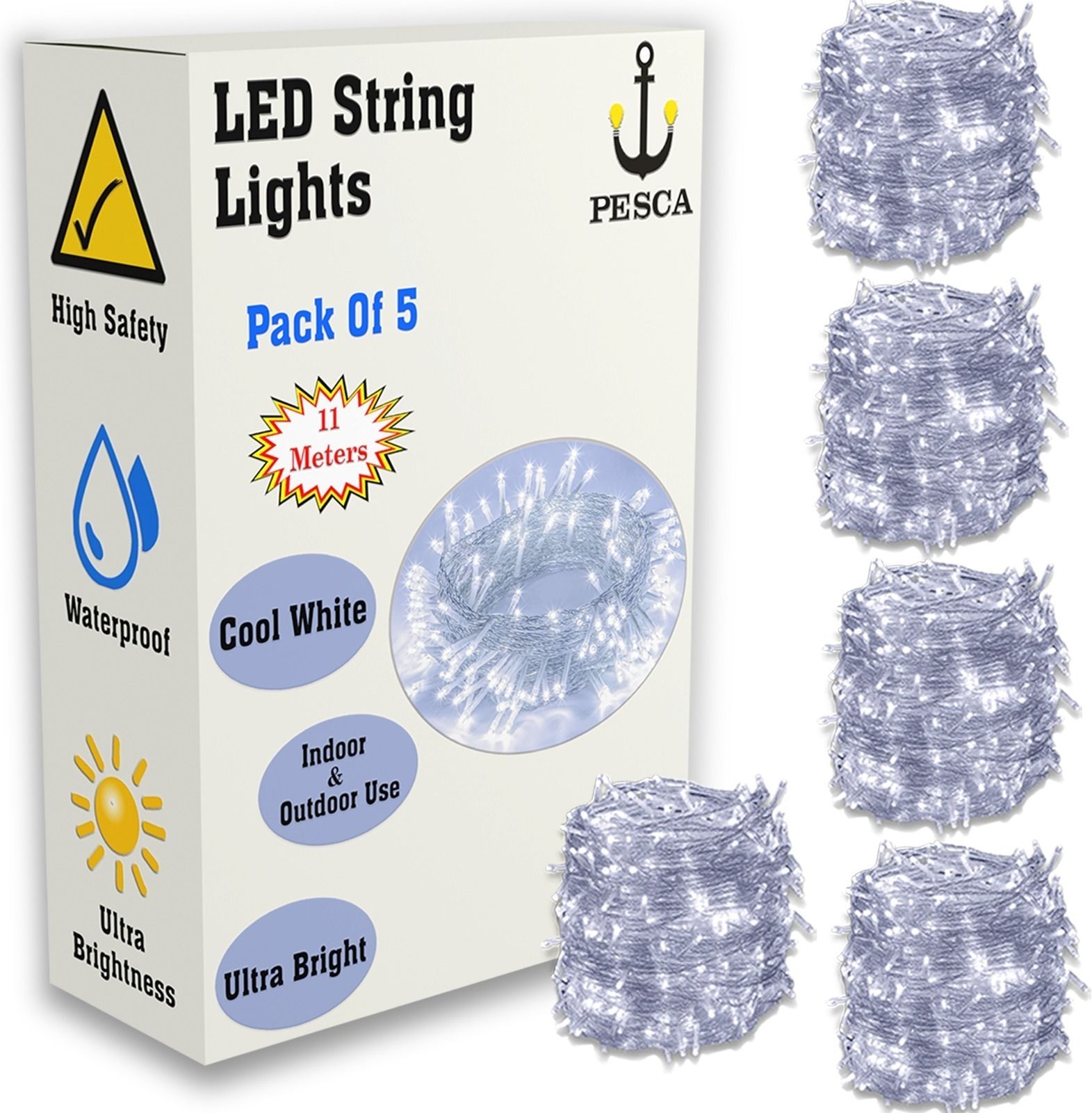 40 LEDs 11 m White Steady String Rice Lights-image-43