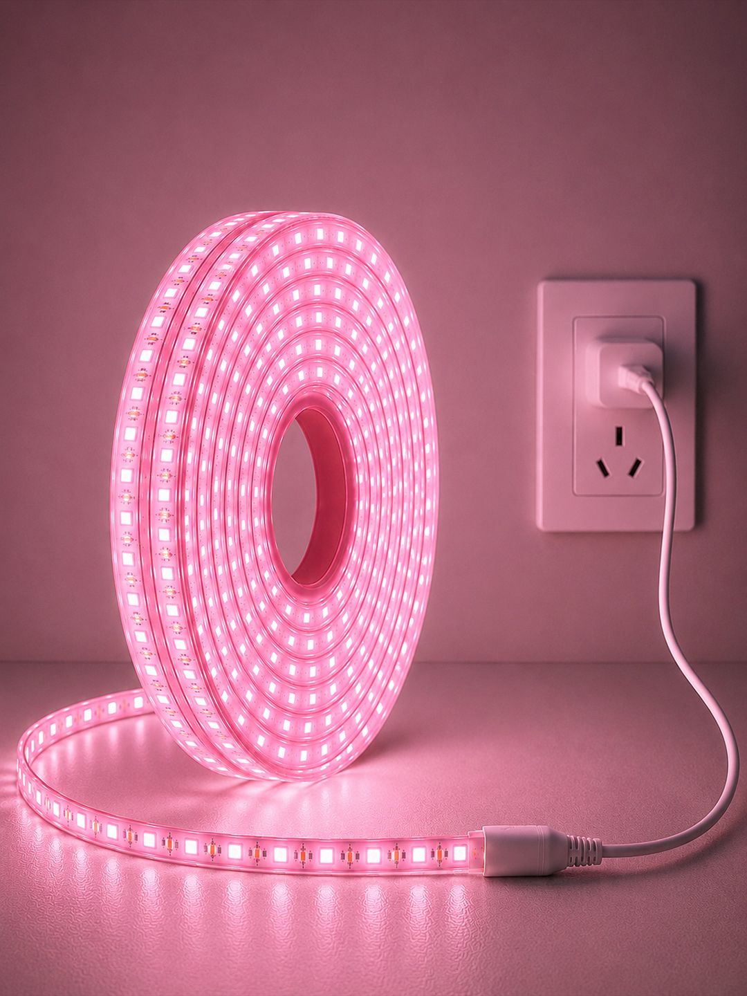 900 LEDs 15 m Pink Steady Strip Rice Lights-image-29