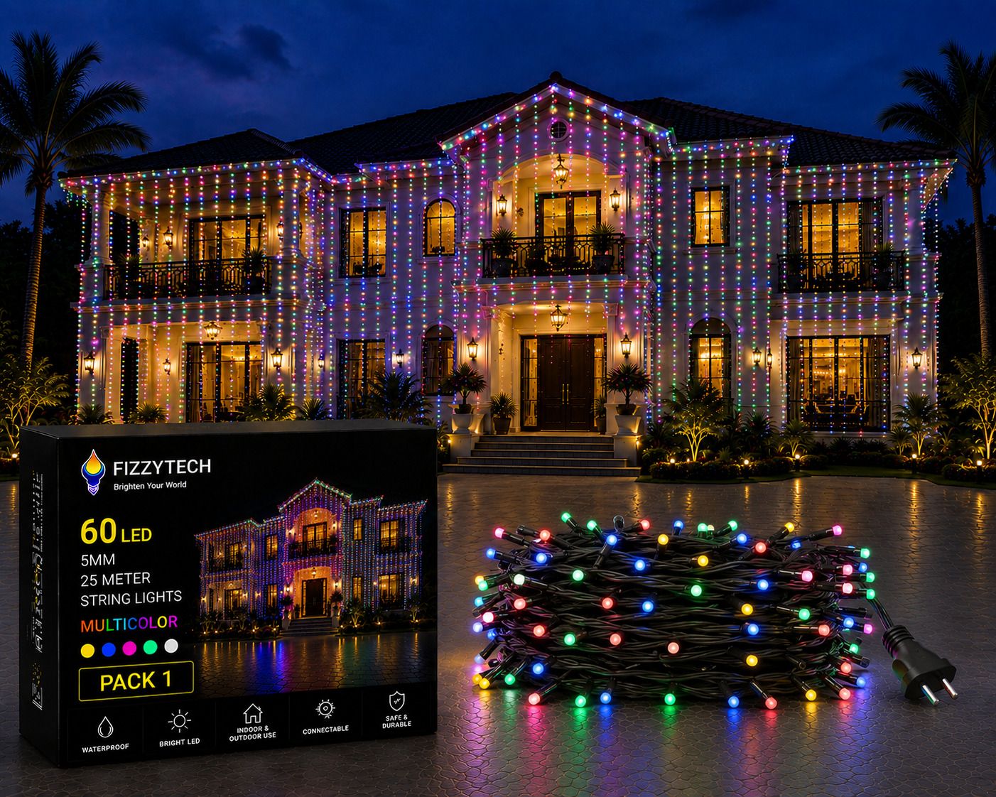 fizzytech 40 LEDs 25 m Multicolor Color Changing String Rice Lights-picture-5