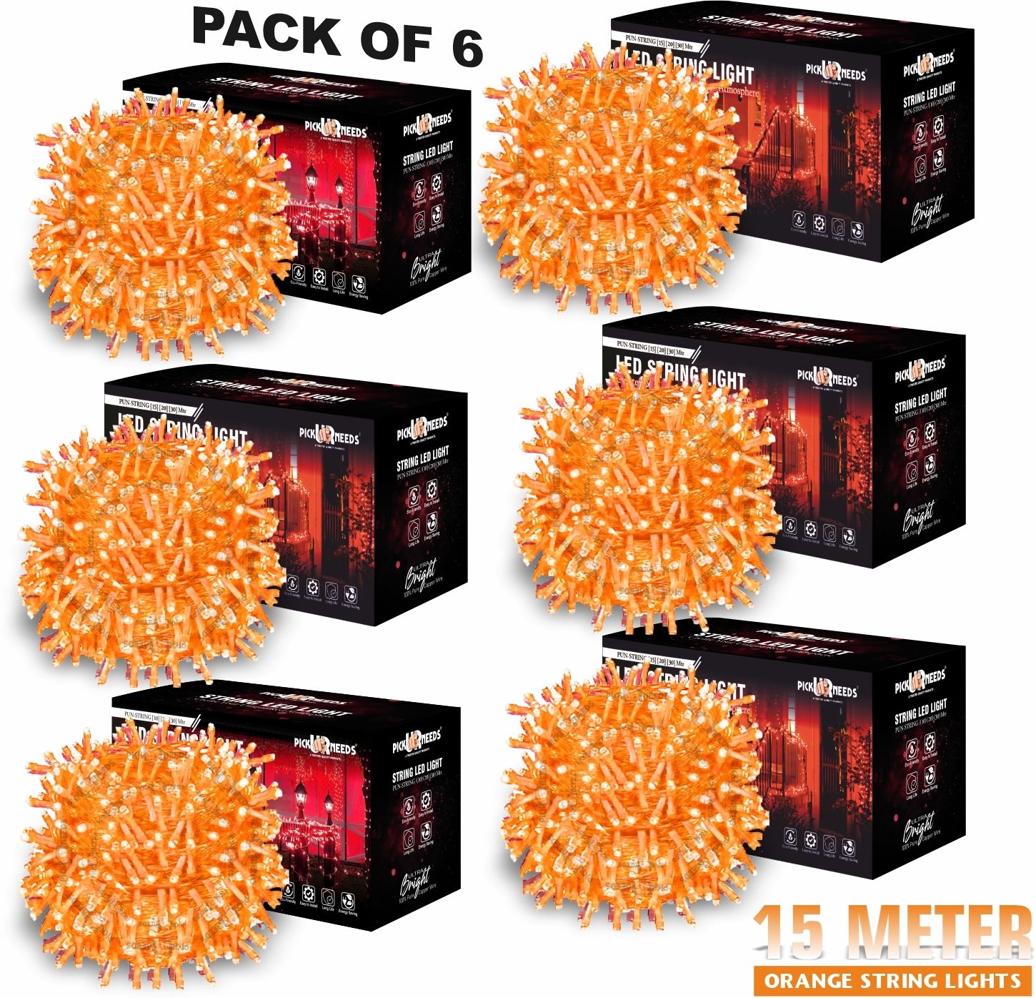40 LEDs 15 m Orange Steady String Rice Lights-image-48
