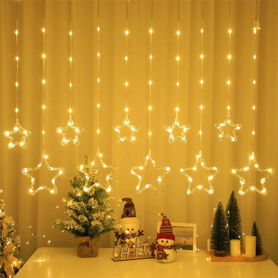 138 LEDs 2.5 m Yellow Steady, Flickering Star Rice Lights-image-38