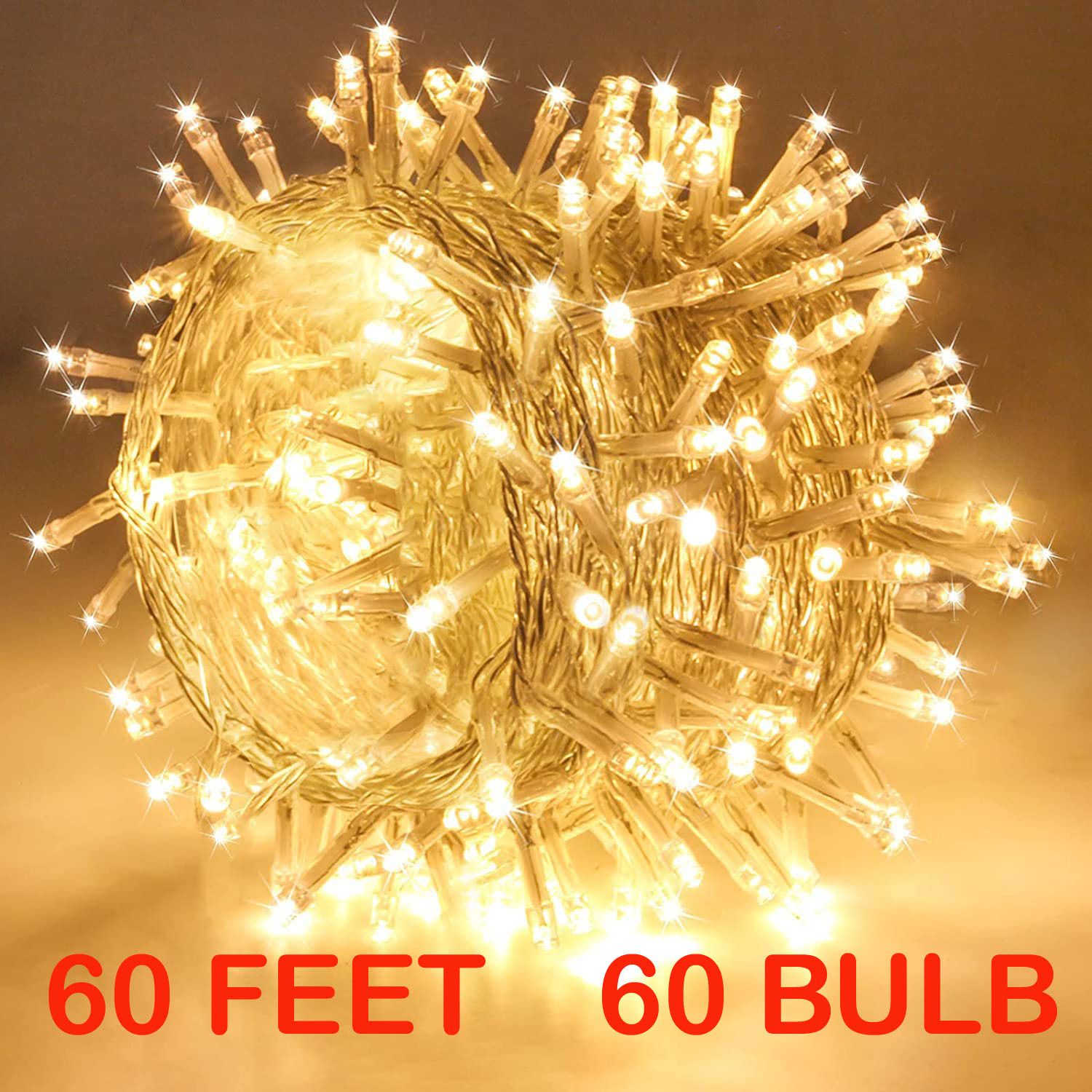 60 LEDs 18 m Yellow Steady String Rice Lights-image-49
