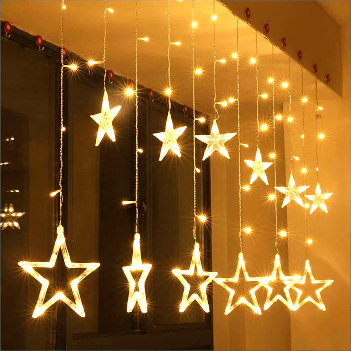 138 LEDs 3 m Yellow Flickering, Steady Star Rice Lights