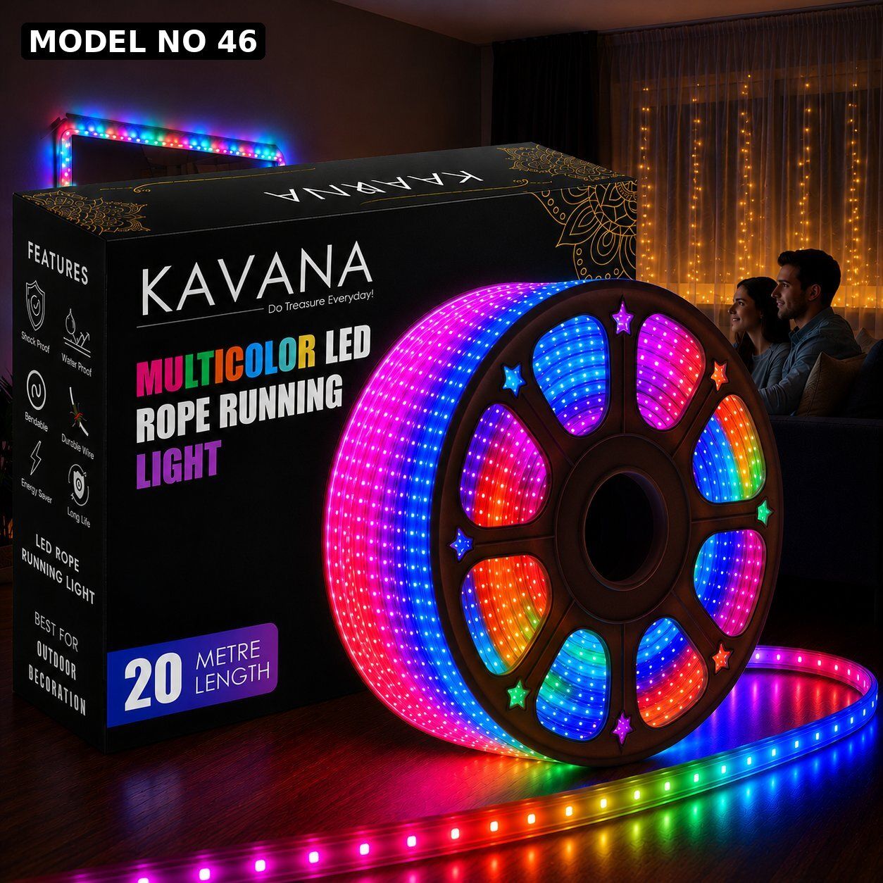 kavana 1200 LEDs 20 m Multicolor Color Changing Strip Rice Lights-picture-26