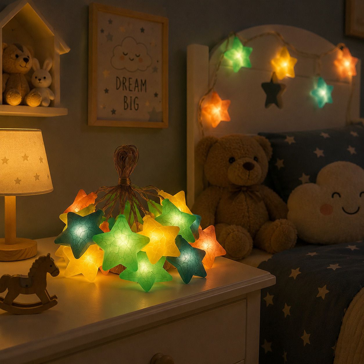 14 LEDs 4 m Yellow Steady Star Rice Lights-image-13