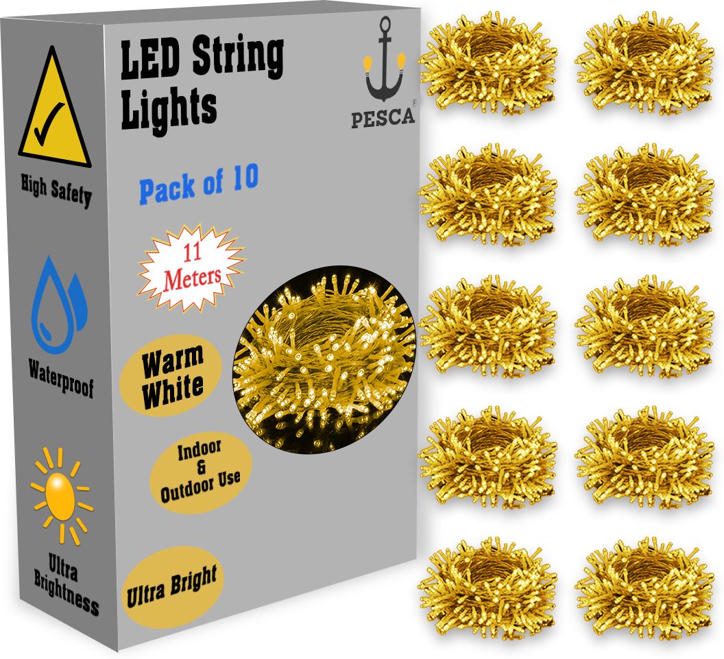 pesca 40 LEDs 11 m Yellow Steady String Rice Lights-picture-24