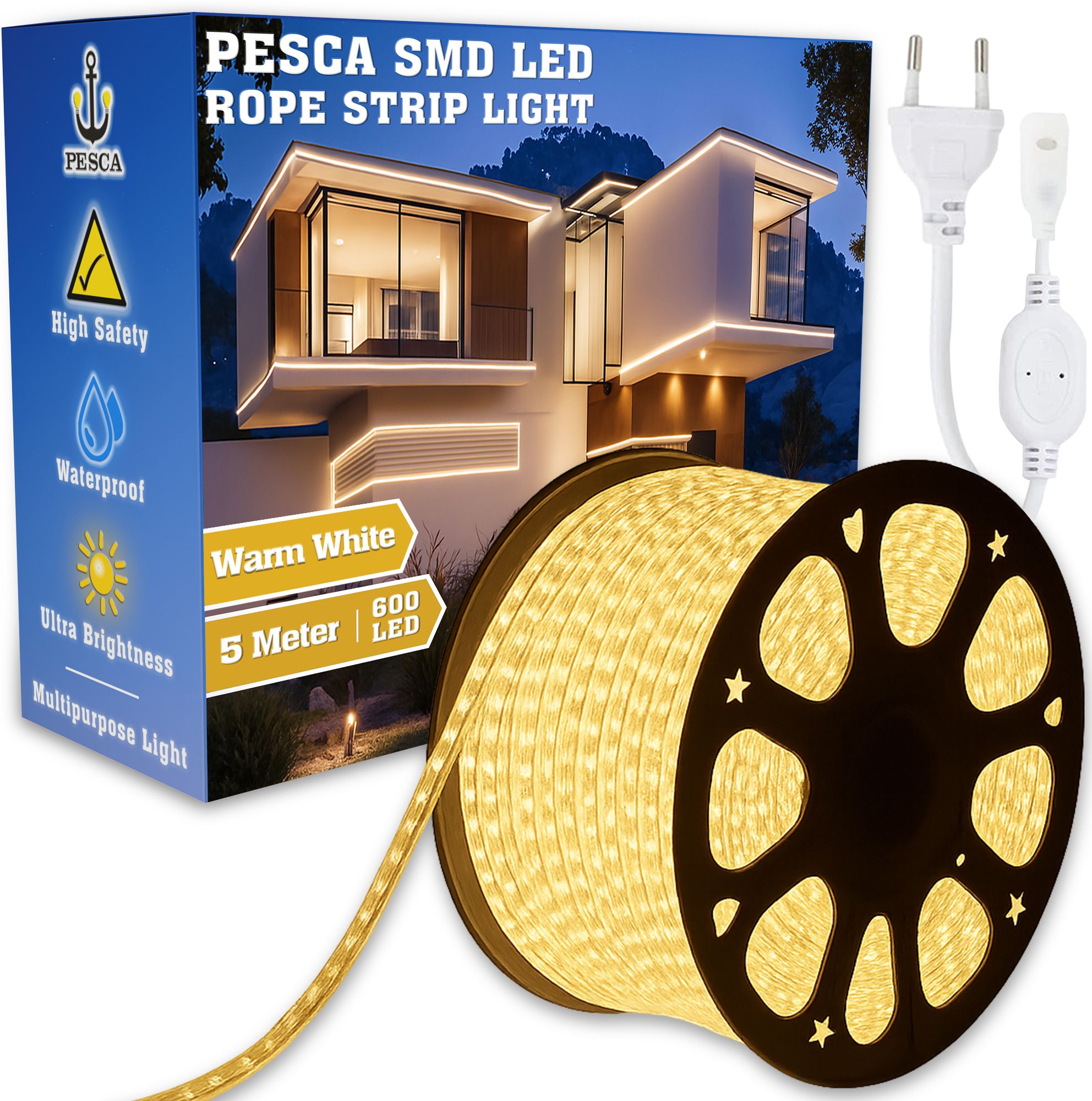 600 LEDs 5 m Yellow Steady String Rice Lights-image-35