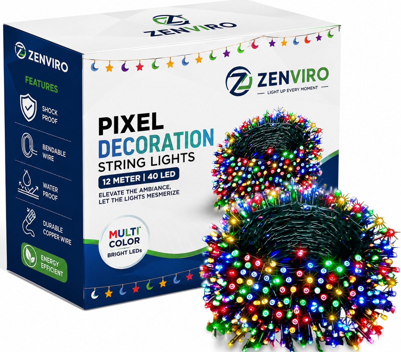 42 LEDs 12 m Multicolor Color Changing Bulb Rice Lights-image-32