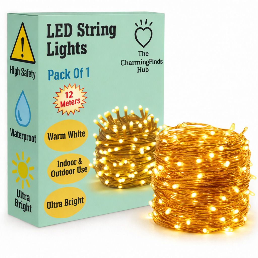 the charmingfinds hub 40 LEDs 12 m White Steady String Rice Lights-picture-15