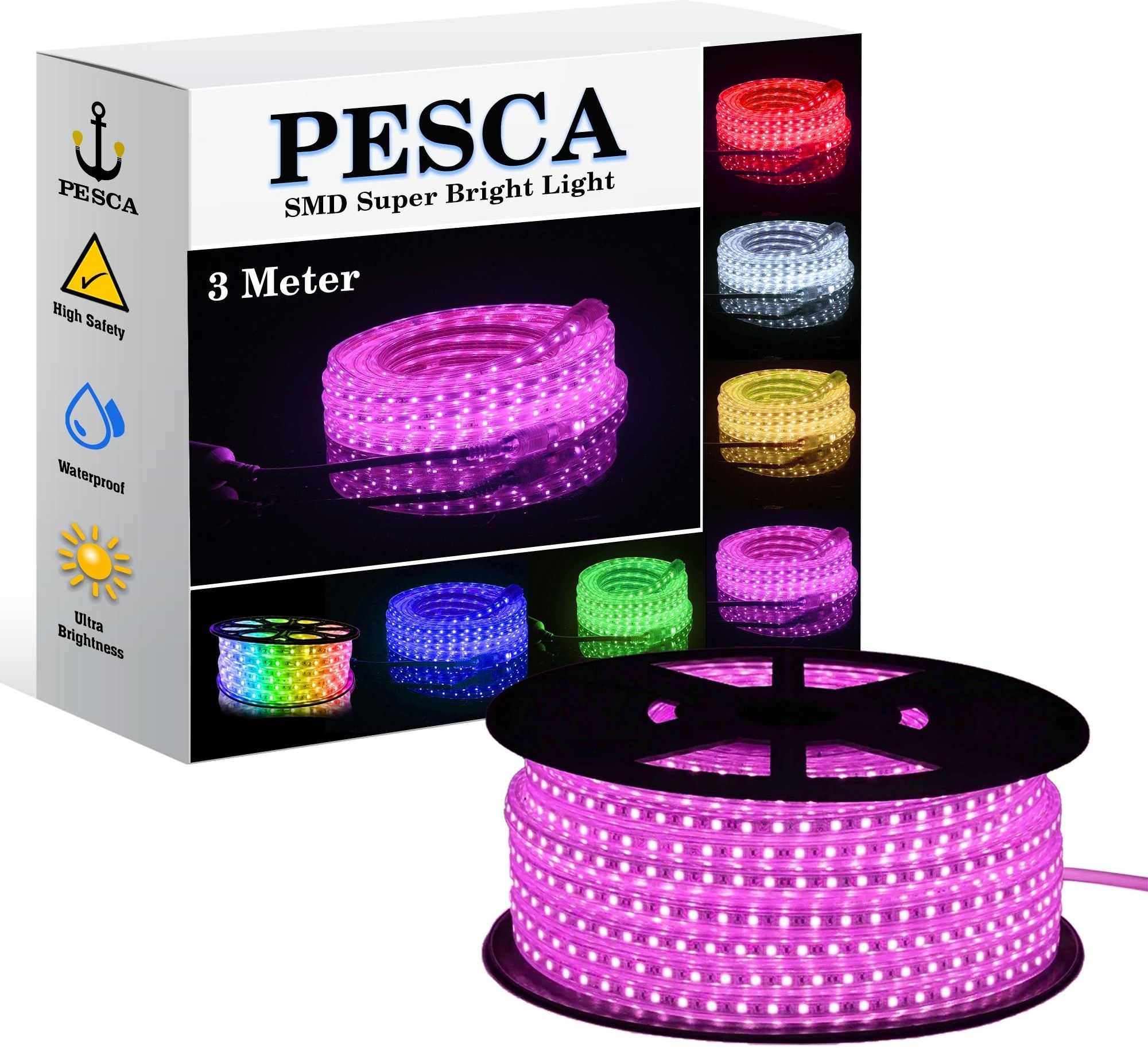 216 LEDs 3 m Pink Steady String Rice Lights-image-36
