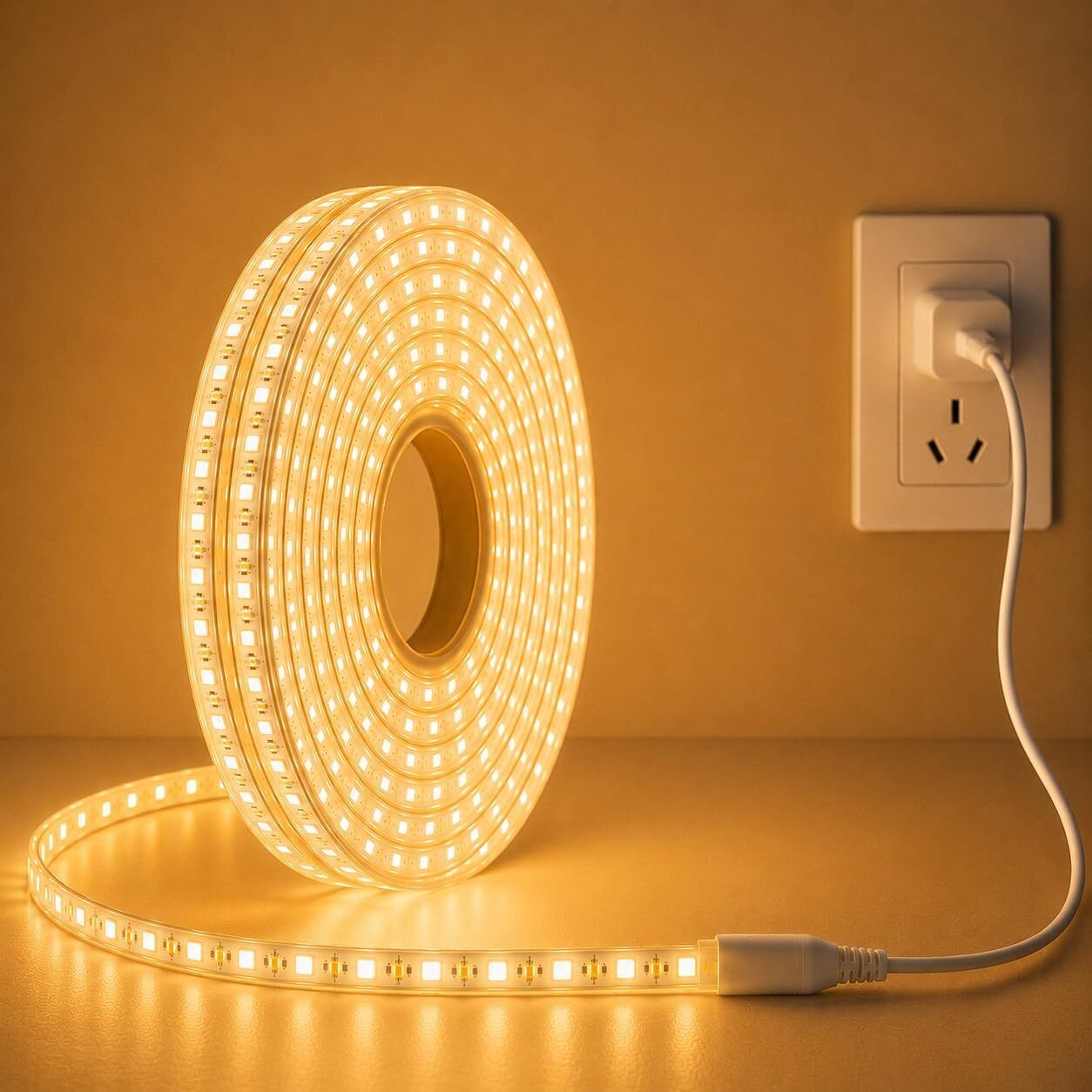 2400 LEDs 20 m Beige Steady Strip Rice Lights-image-35