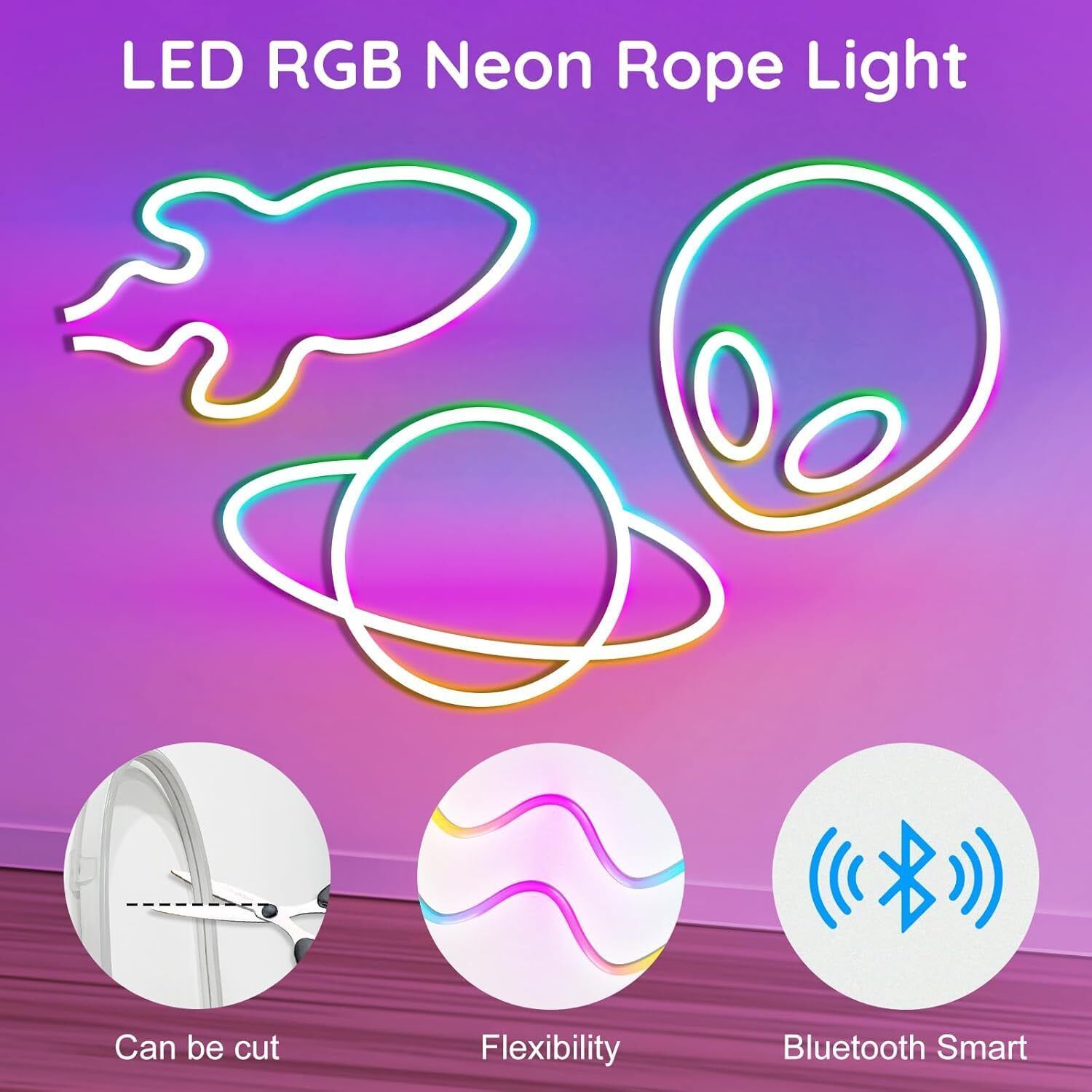 TRUDO 5 Meter Smart RGB Neon Rope Lights with Dynamic Effects Light Strip-picture-33
