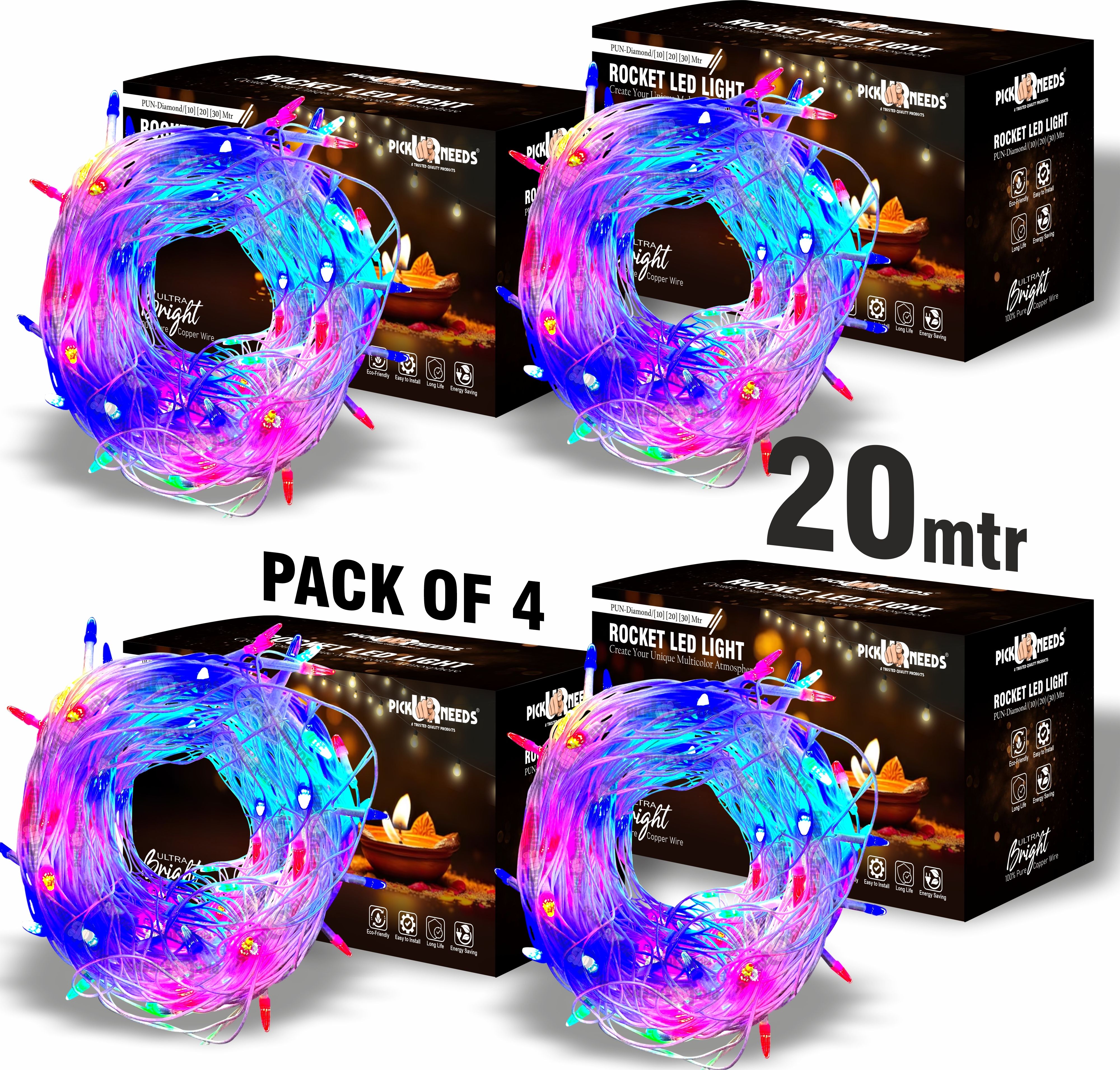 40 LEDs 20 m Multicolor Flickering String Rice Lights-image-45