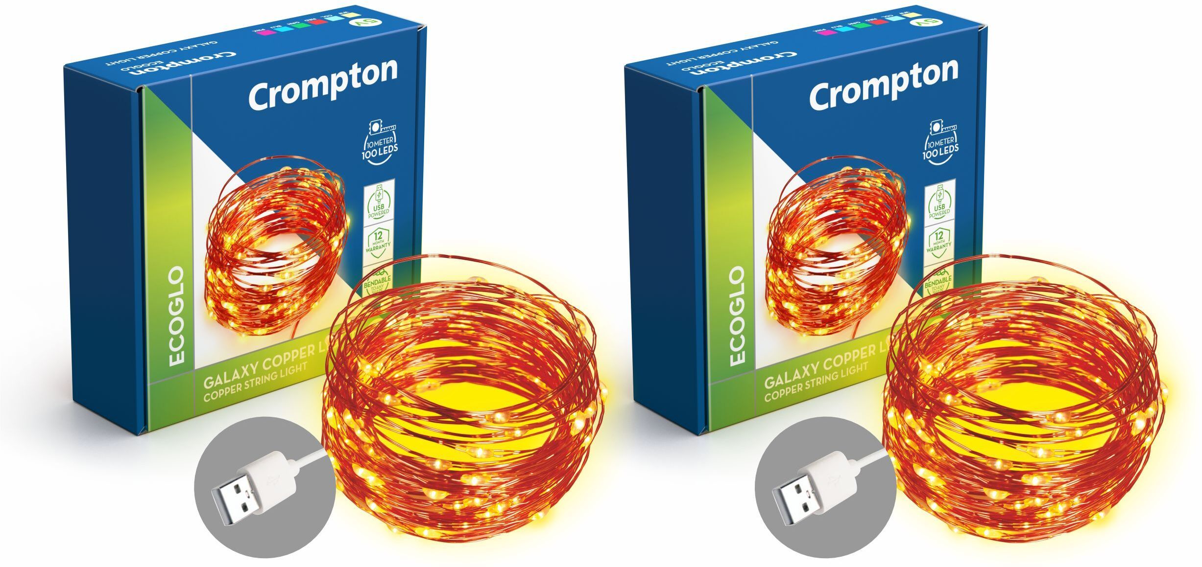 crompton 100 LEDs 10 m Yellow Steady String Rice Lights-picture-38