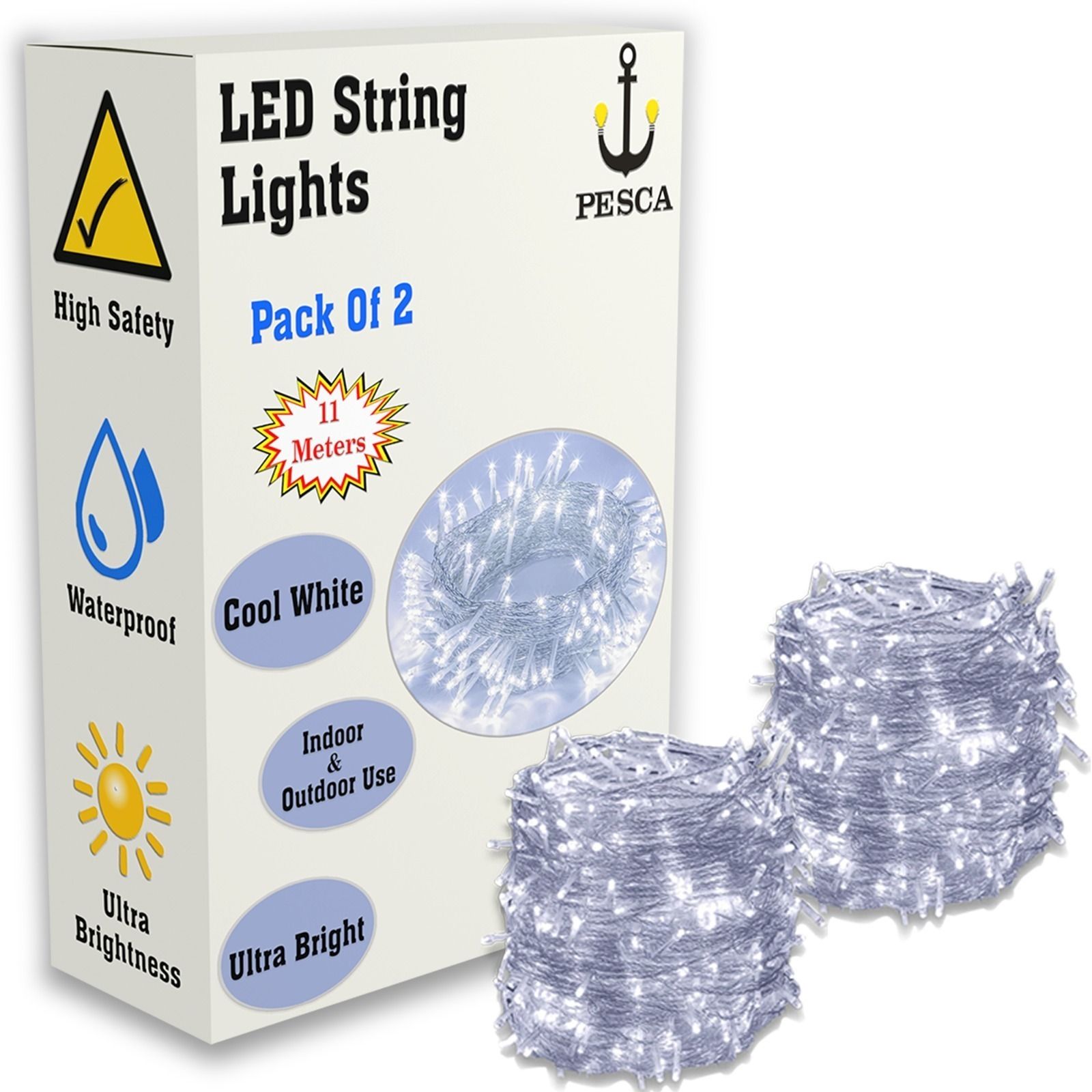 40 LEDs 11 m White Steady String Rice Lights-image-42