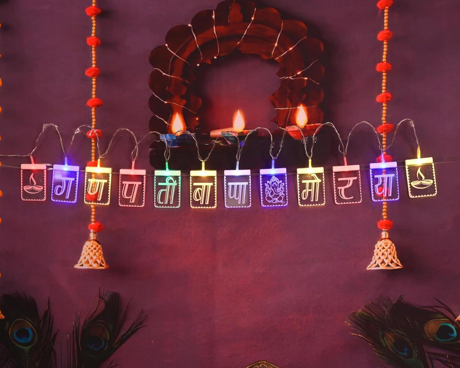 12 LEDs 3 m Multicolor Steady Ganesh Rice Lights-image-17