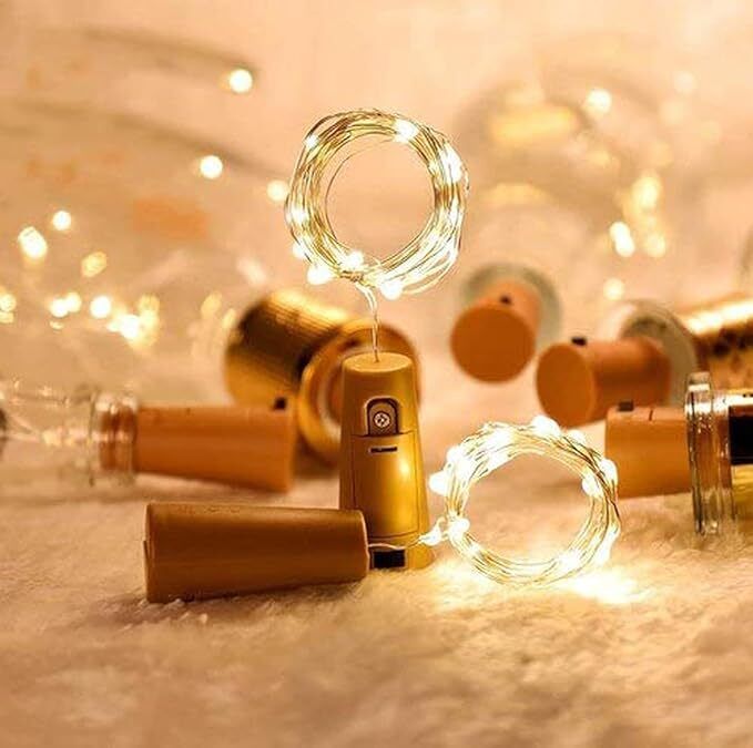 Wine Bottle Cork Lights Copper Wire String 20 LED Lights 2M Battery Operated Table Lamp-image-42