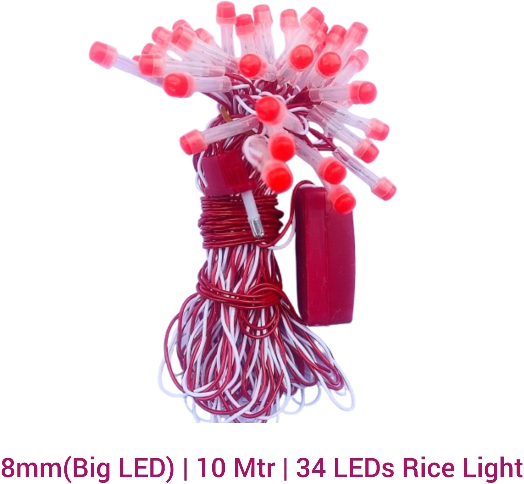 ap source 34 LEDs 10 m Red Steady Ball Rice Lights-picture-41