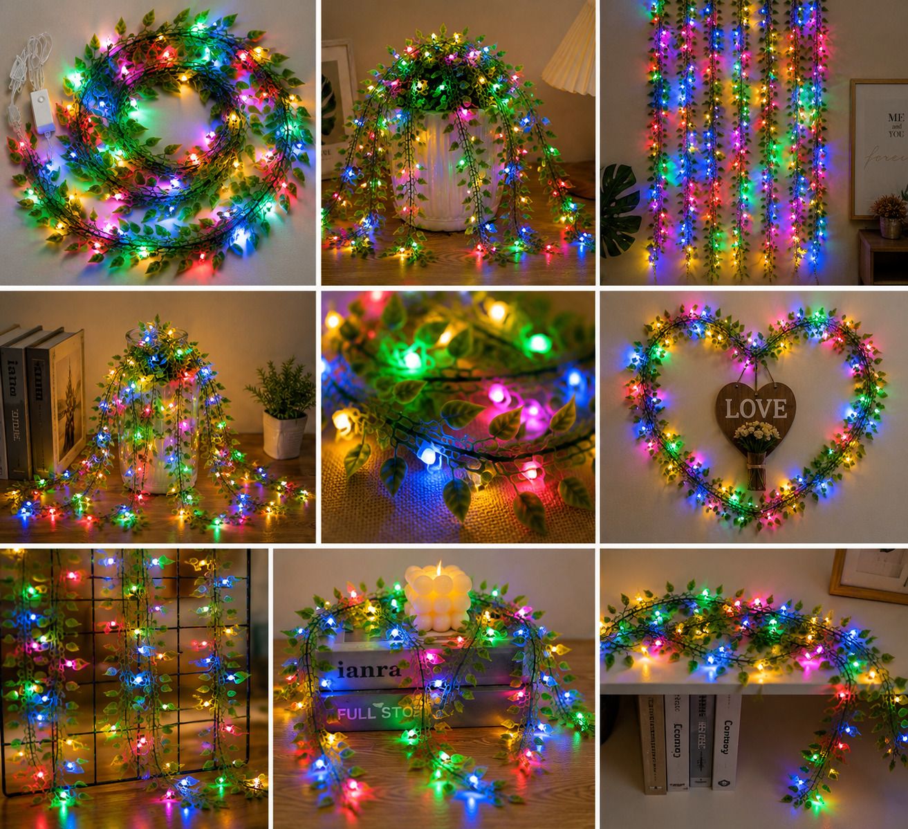 180 LEDs 3 m Multicolor Flickering Leaf Rice Lights-image-18