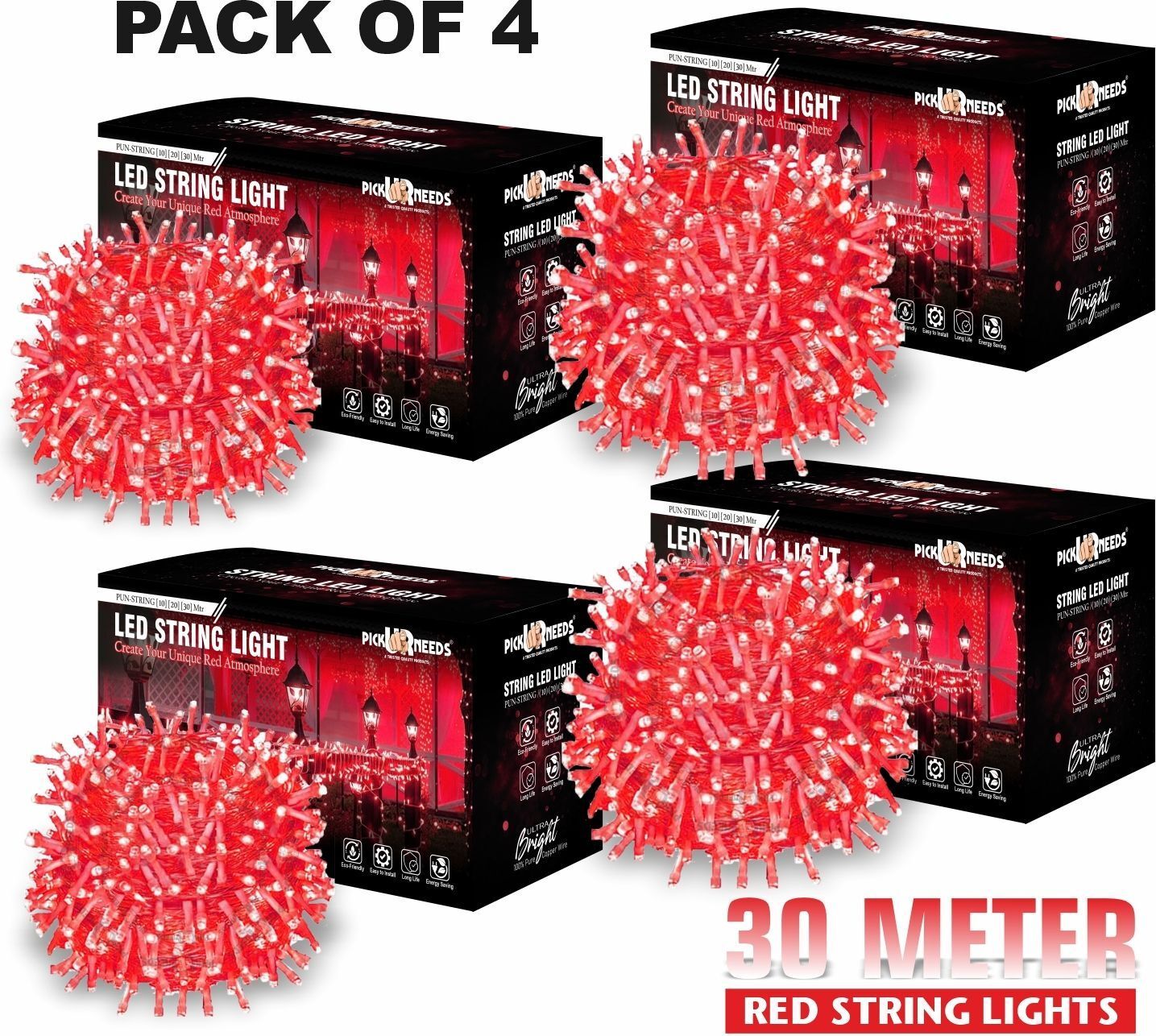 pick ur needs 74 LEDs 30 m Red Flickering String Rice Lights-picture-19