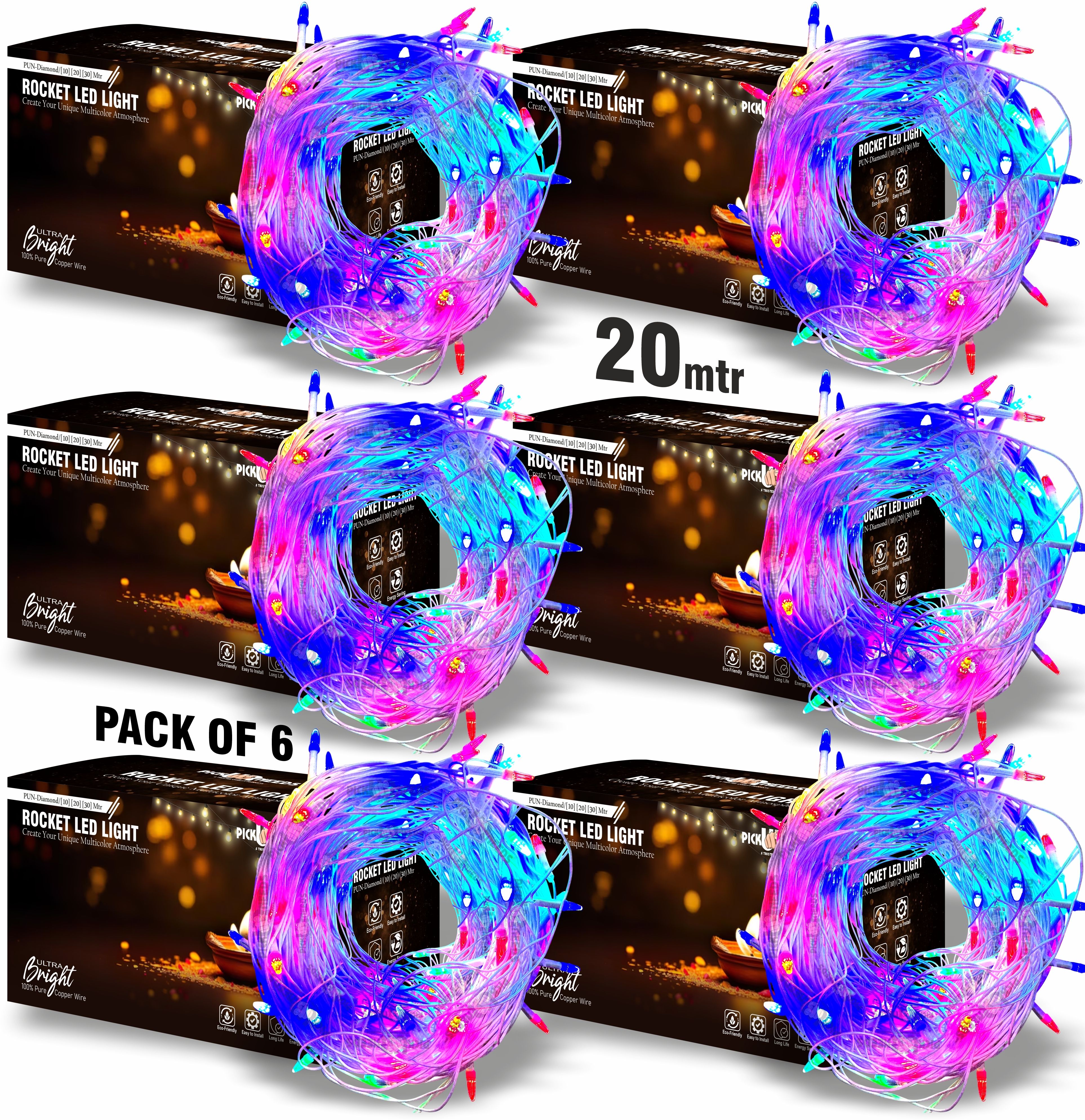 40 LEDs 20 m Multicolor Flickering String Rice Lights-image-47