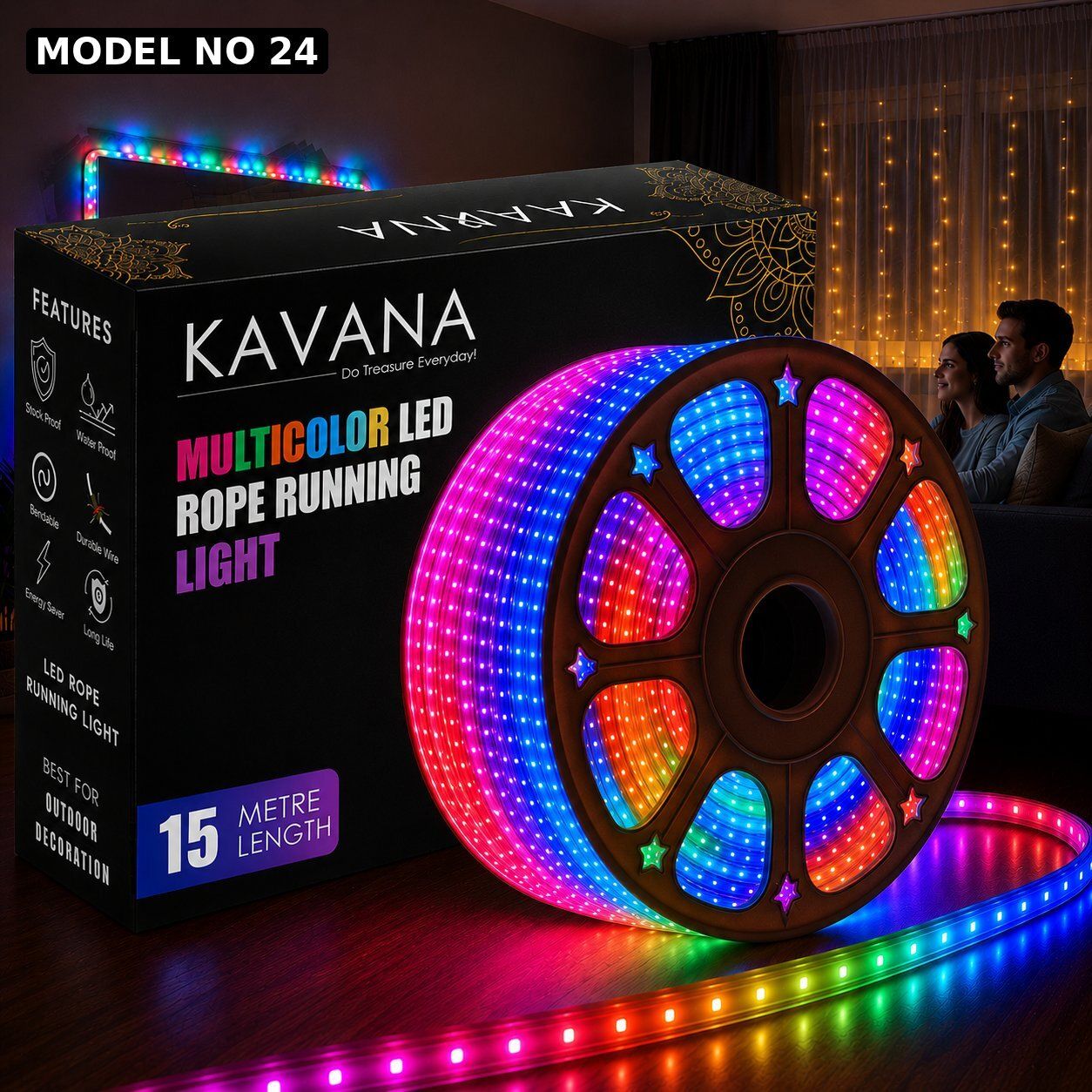 kavana 900 LEDs 15 m Multicolor Color Changing Strip Rice Lights-picture-12