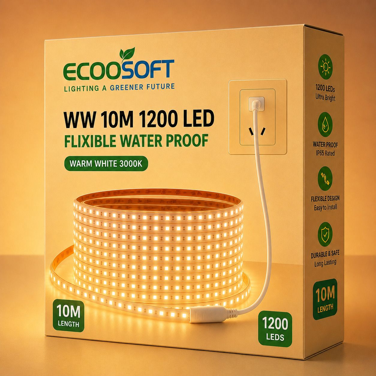 1200 LEDs 10 m Yellow Steady Strip Rice Lights-image-21