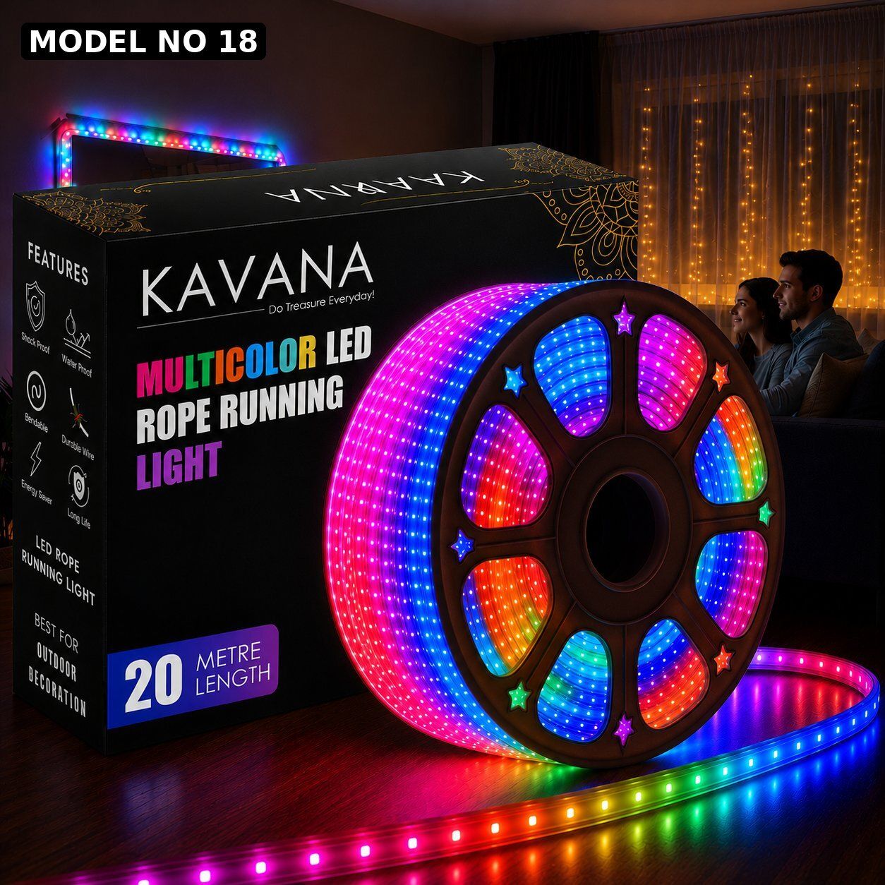 kavana 1200 LEDs 20 m Multicolor Color Changing Strip Rice Lights-picture-21
