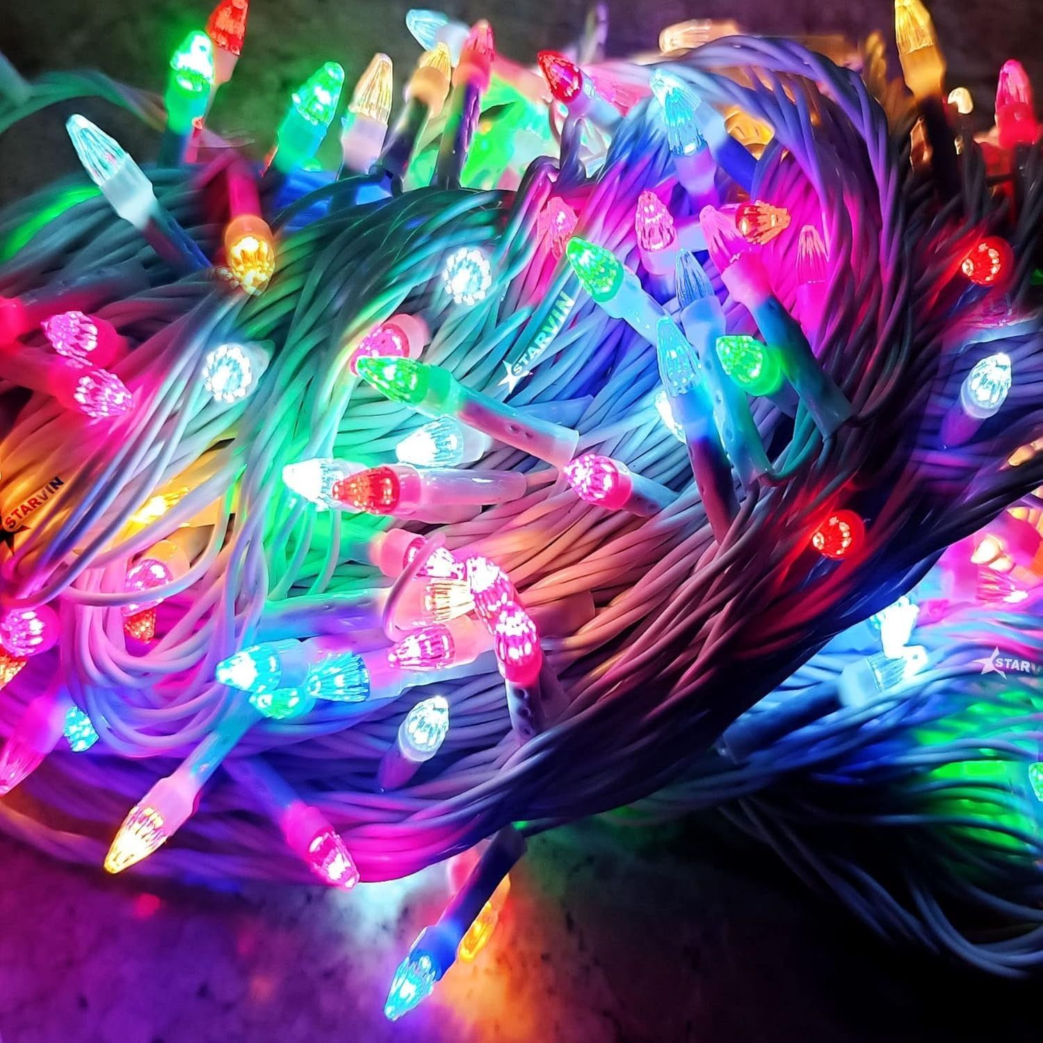 220 LEDs 50 m Multicolor Color Changing, Flickering, Steady String Rice Lights