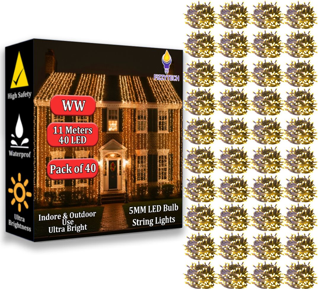 40 LEDs 11 m Yellow Steady String Rice Lights-image-42
