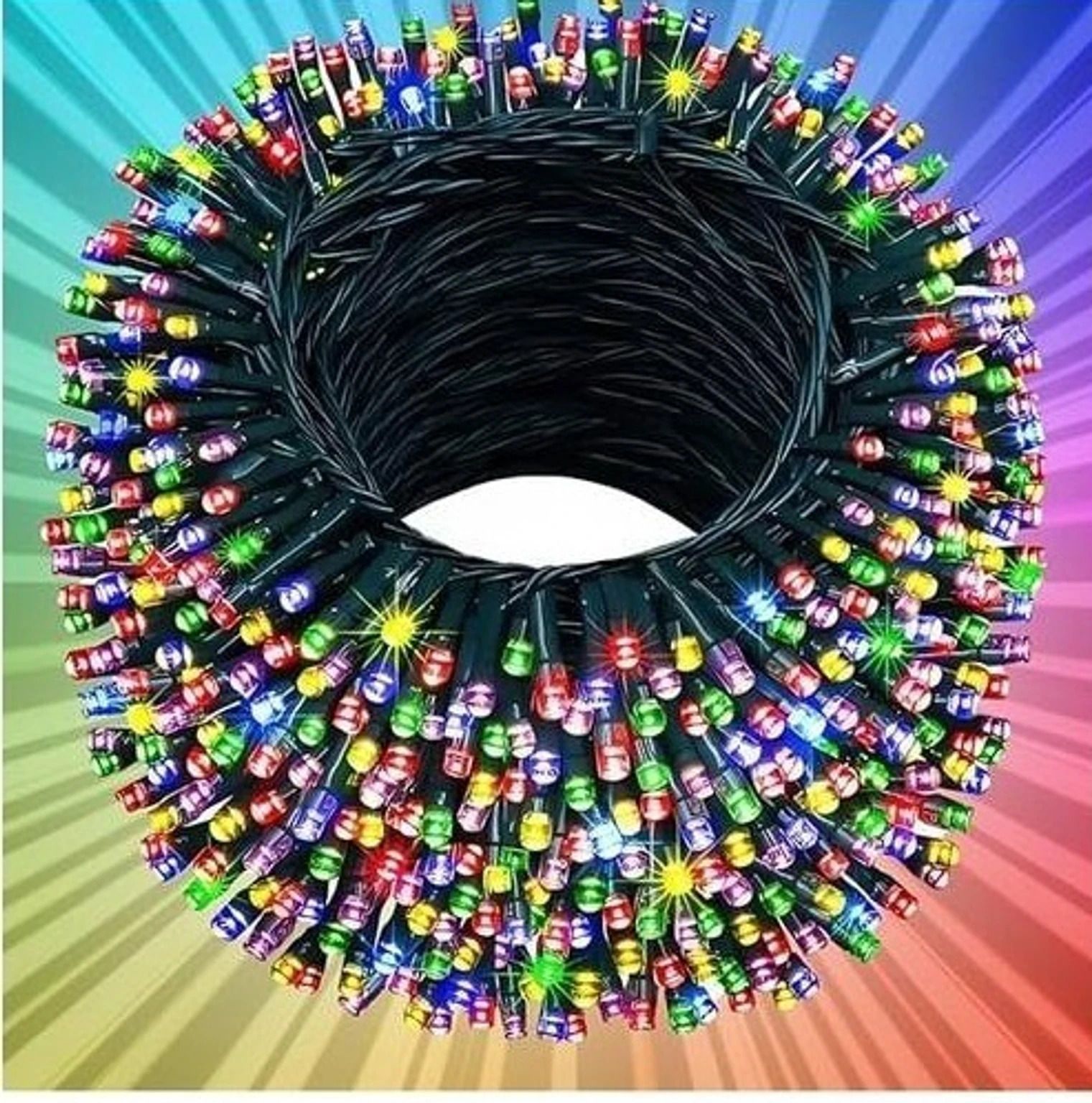 62 LEDs 22 m Multicolor Color Changing, Flickering Bulb Rice Lights-image-13