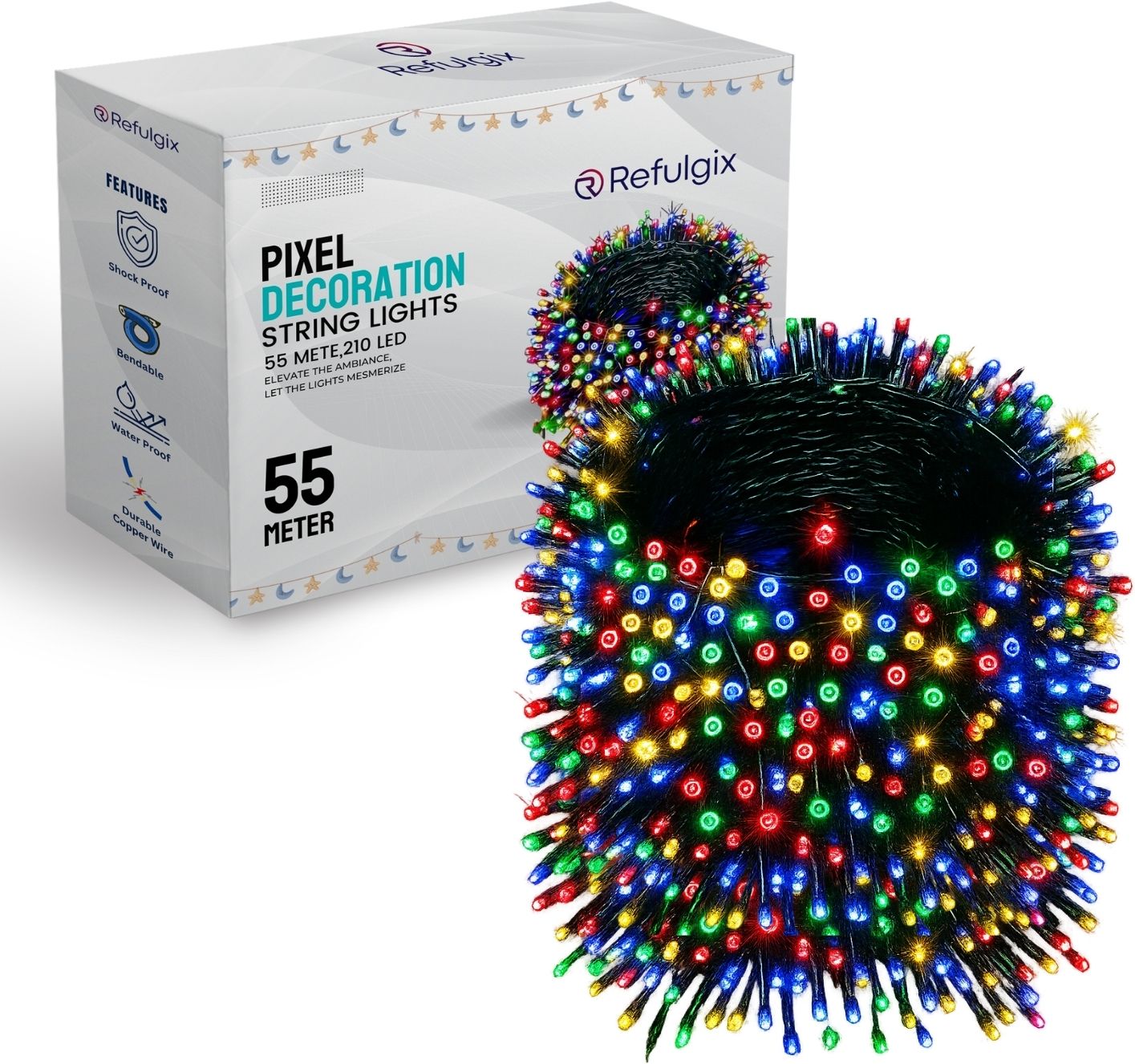 210 LEDs 55 m Multicolor Color Changing String Rice Lights-image-40