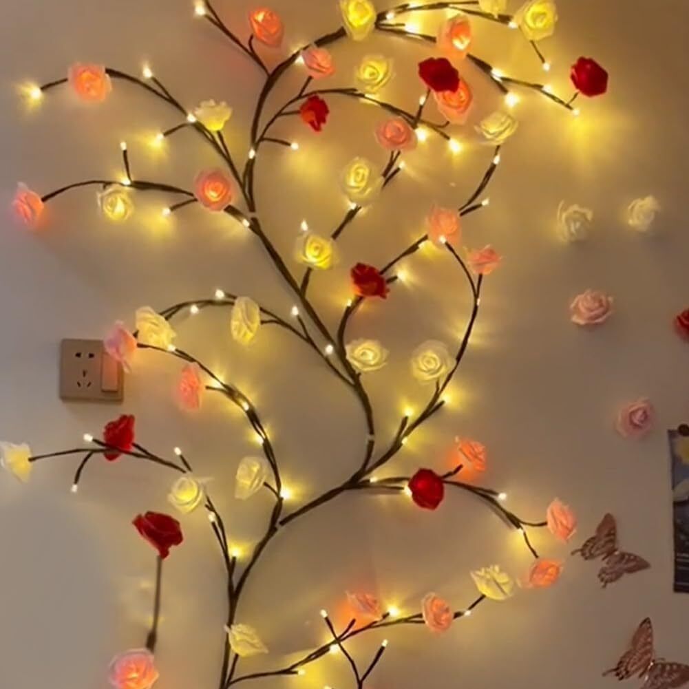 48 LEDs 1.8 m Yellow Steady Flower Rice Lights-image-47