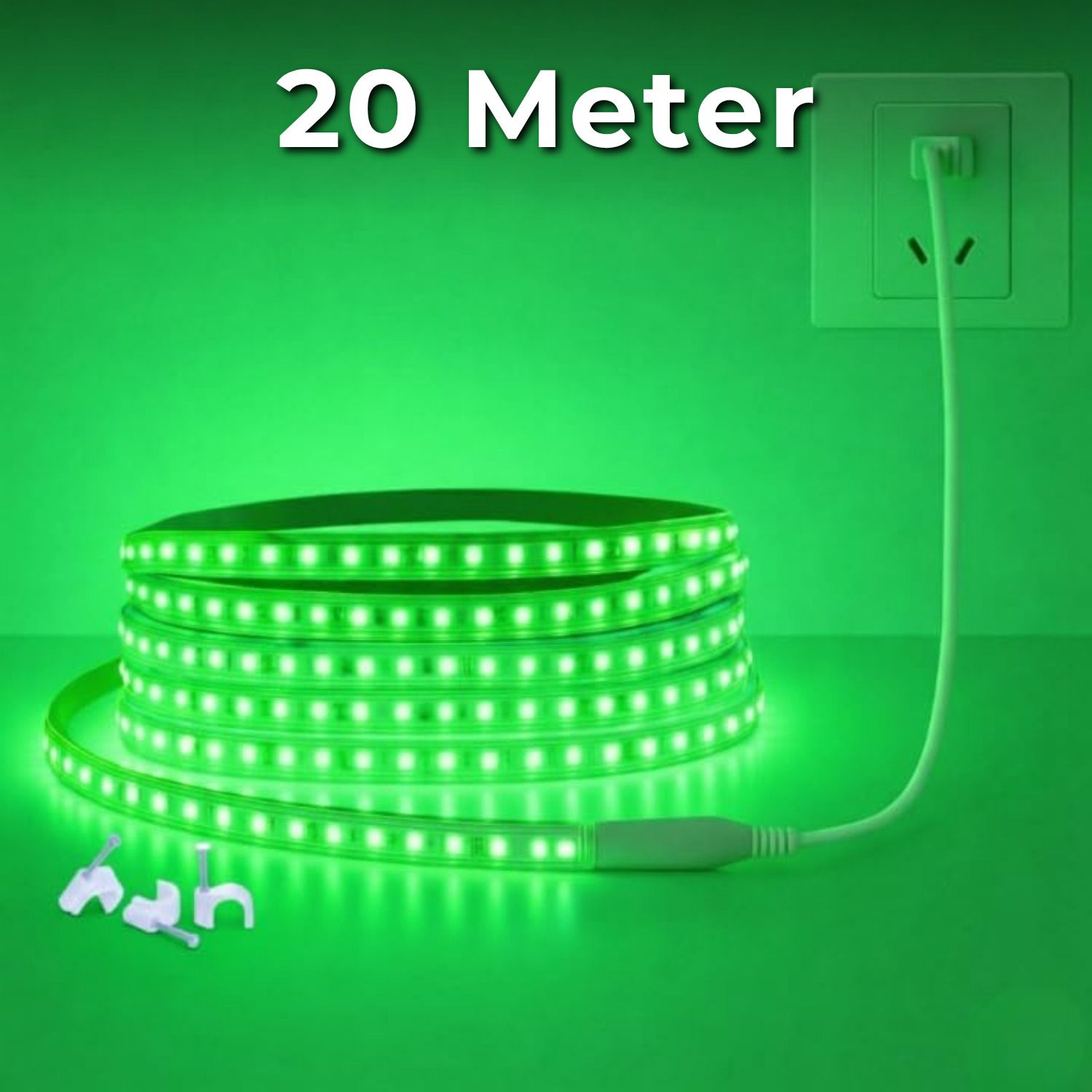 2400 LEDs 20 m Green Steady Strip Rice Lights-image-38