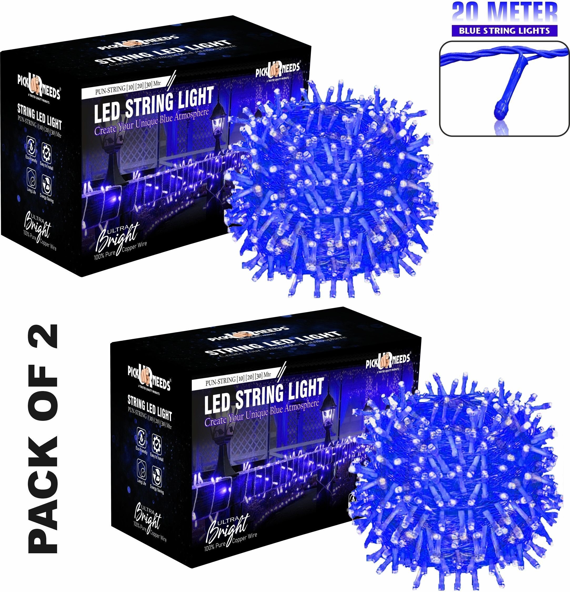 60 LEDs 20 m Blue Steady String Rice Lights-image-49