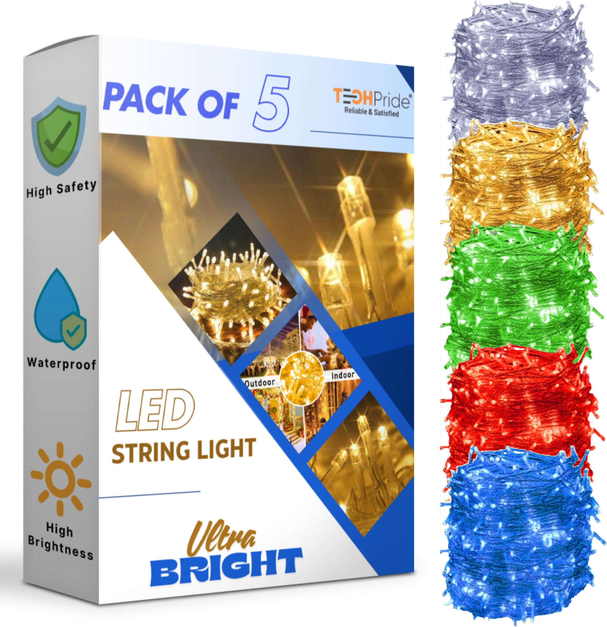 techpride 40 LEDs 11 m Multicolor Steady String Rice Lights-picture-13