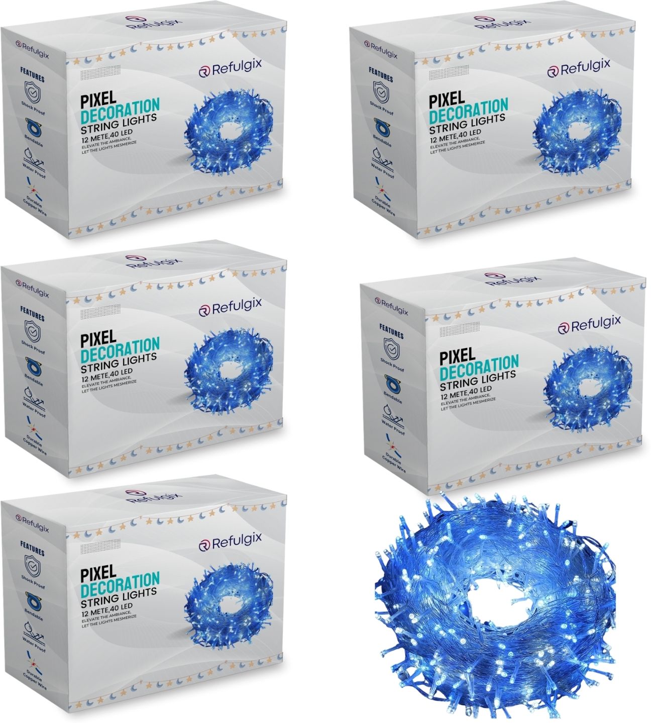 40 LEDs 12 m Blue Steady String Rice Lights-image-34