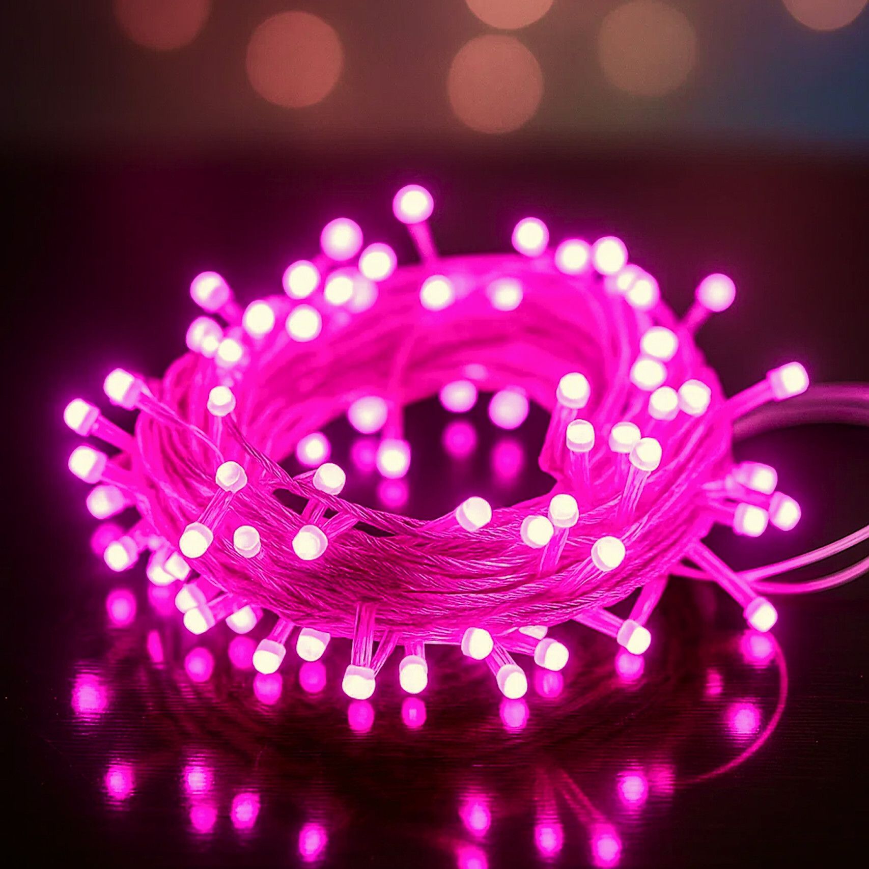 36 LEDs 10.5 m Pink Steady String Rice Lights-image-8