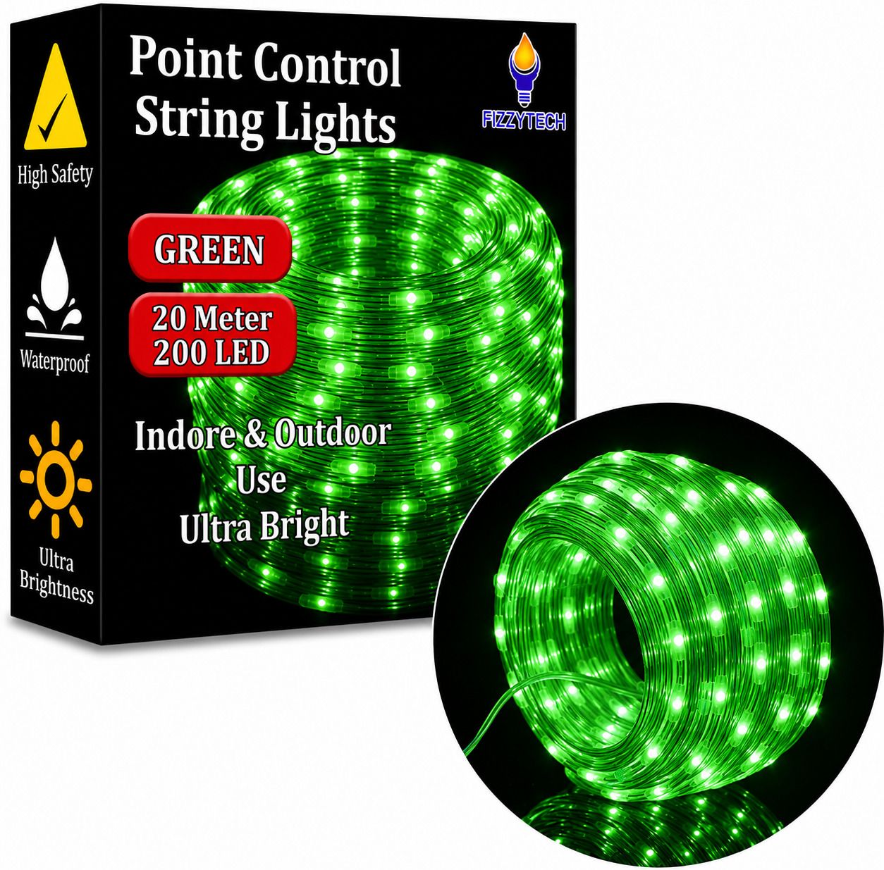 100 LEDs 20 m Green Color Changing String Rice Lights-image-6