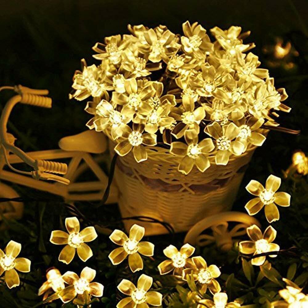 42 LEDs 12 m Yellow Steady Flower Rice Lights
